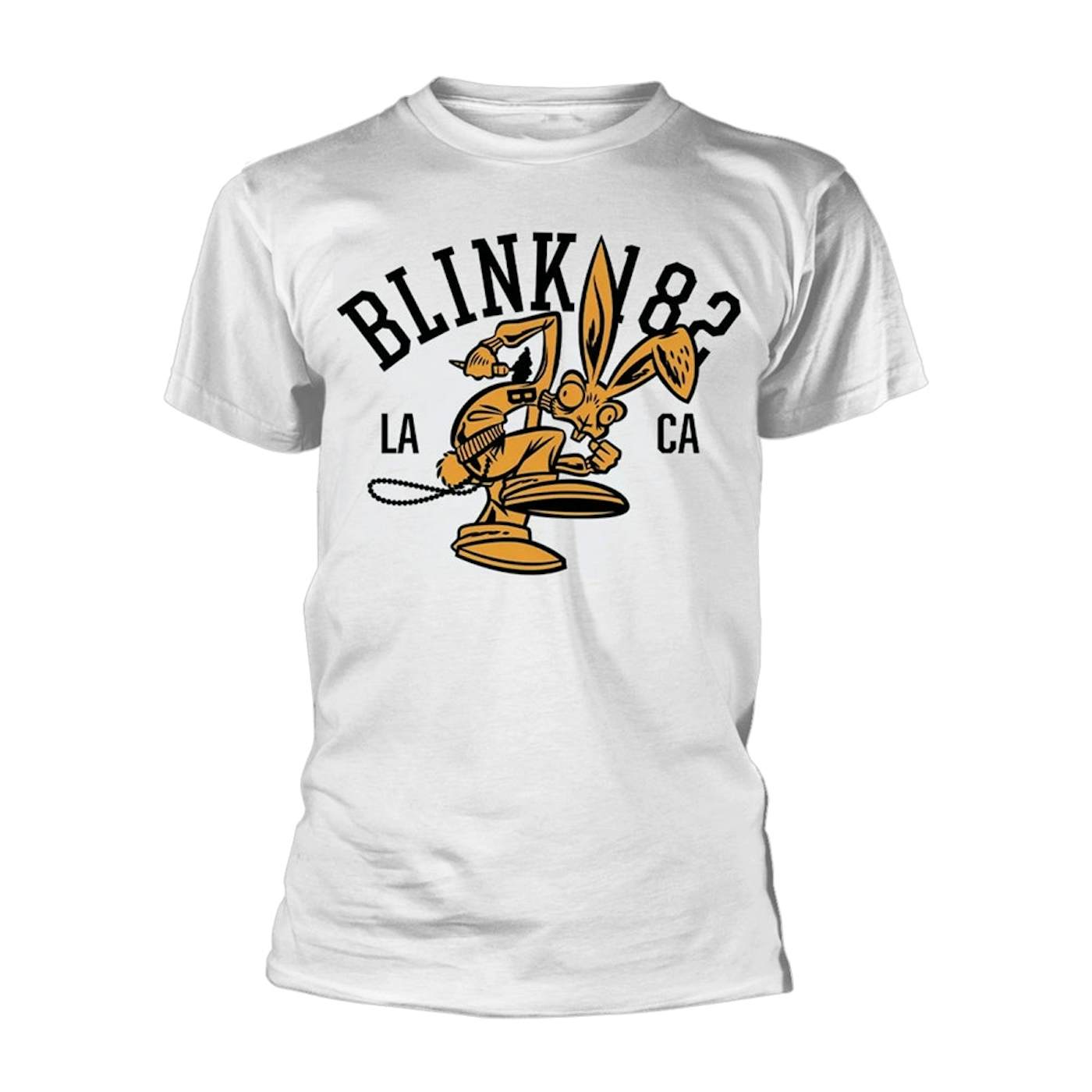 blink-182 T Shirt - College Mascot (White)