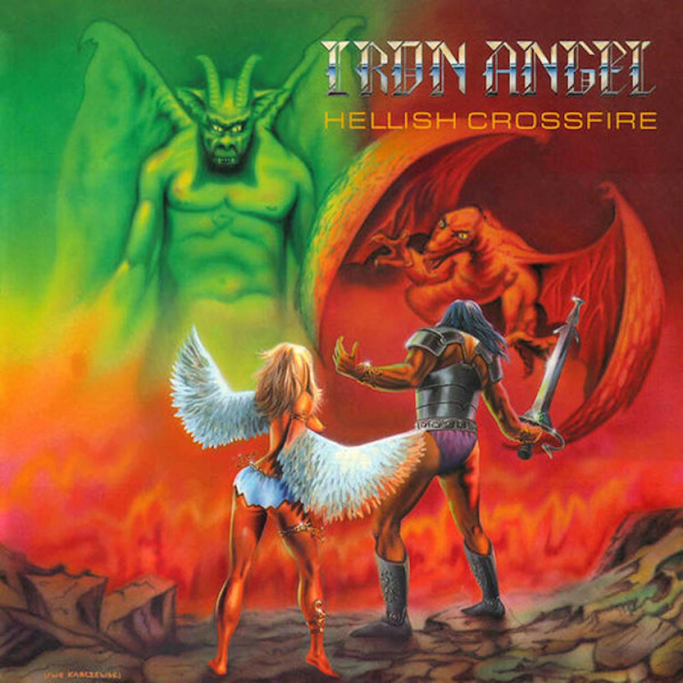 Iron Angel LP - Hellish Crossfire (Fire Splatter Vinyl)