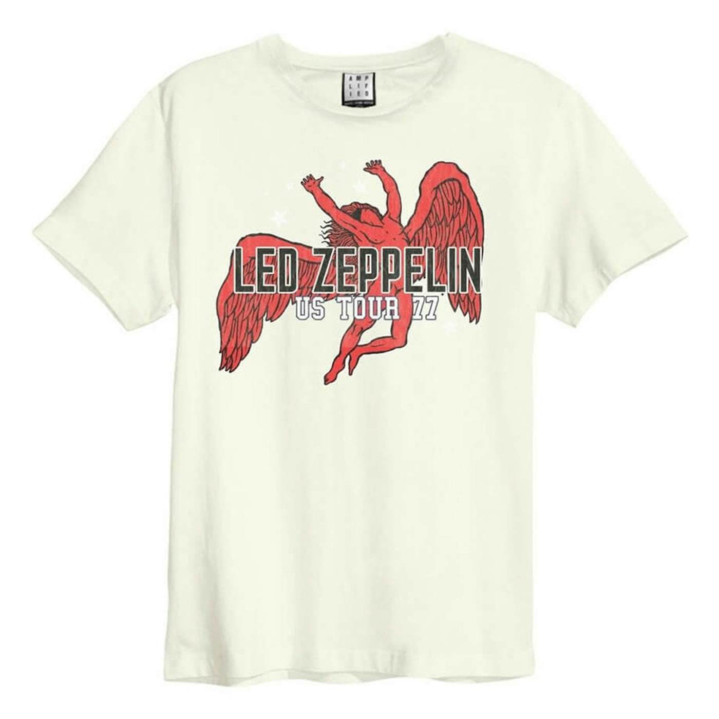 Led Zeppelin  T Shirt -  US Tour 77 (Icarus) White Amplified Vintage