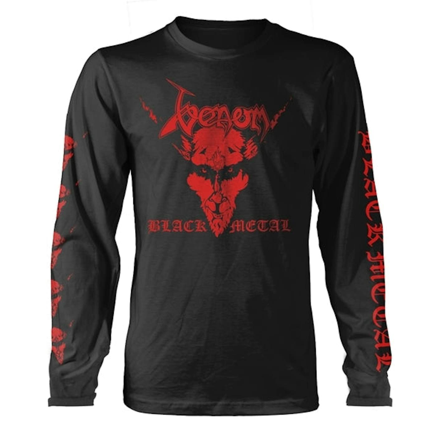  Venom Long Sleeve T Shirt - Black Metal (Red)