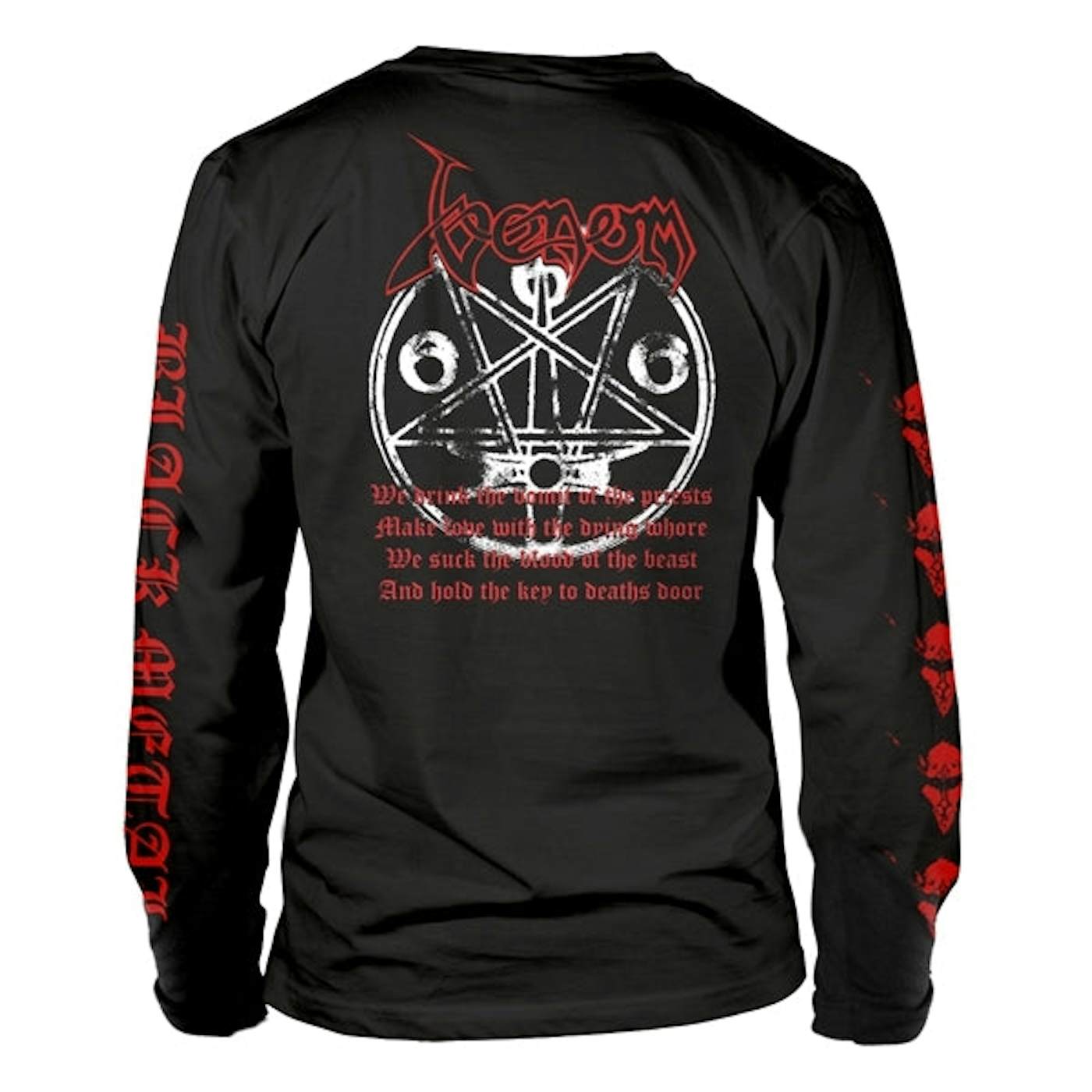  Venom Long Sleeve T Shirt - Black Metal (Red)
