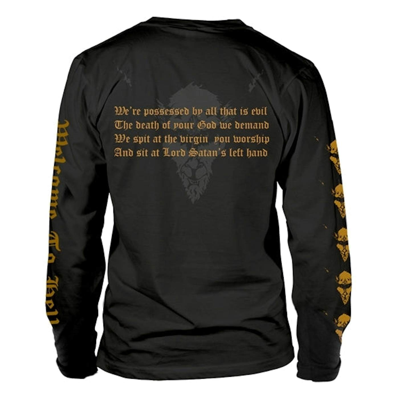  Venom Long Sleeve T Shirt - Welcome To Hell (Gold)