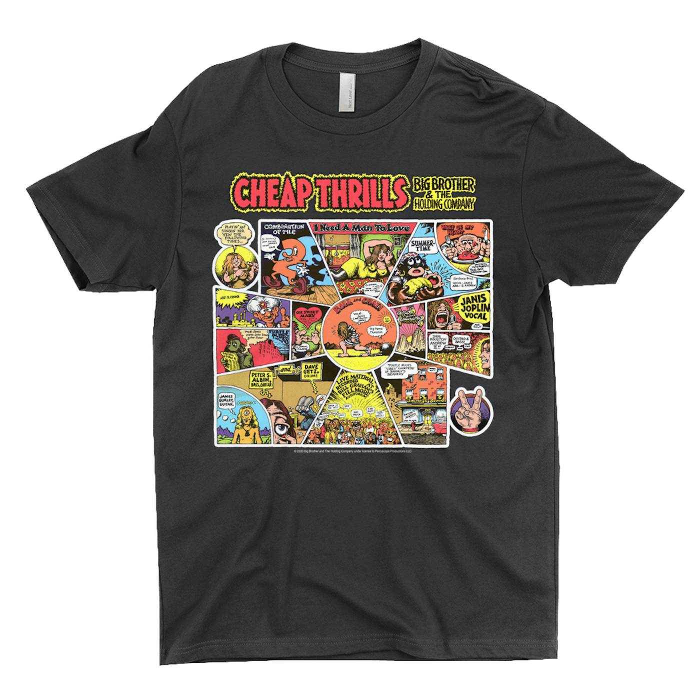 Big Brother & The Holding Company T-Shirt | Cheap Thrills In Black Background Big Brother And The Holding Company Shirt