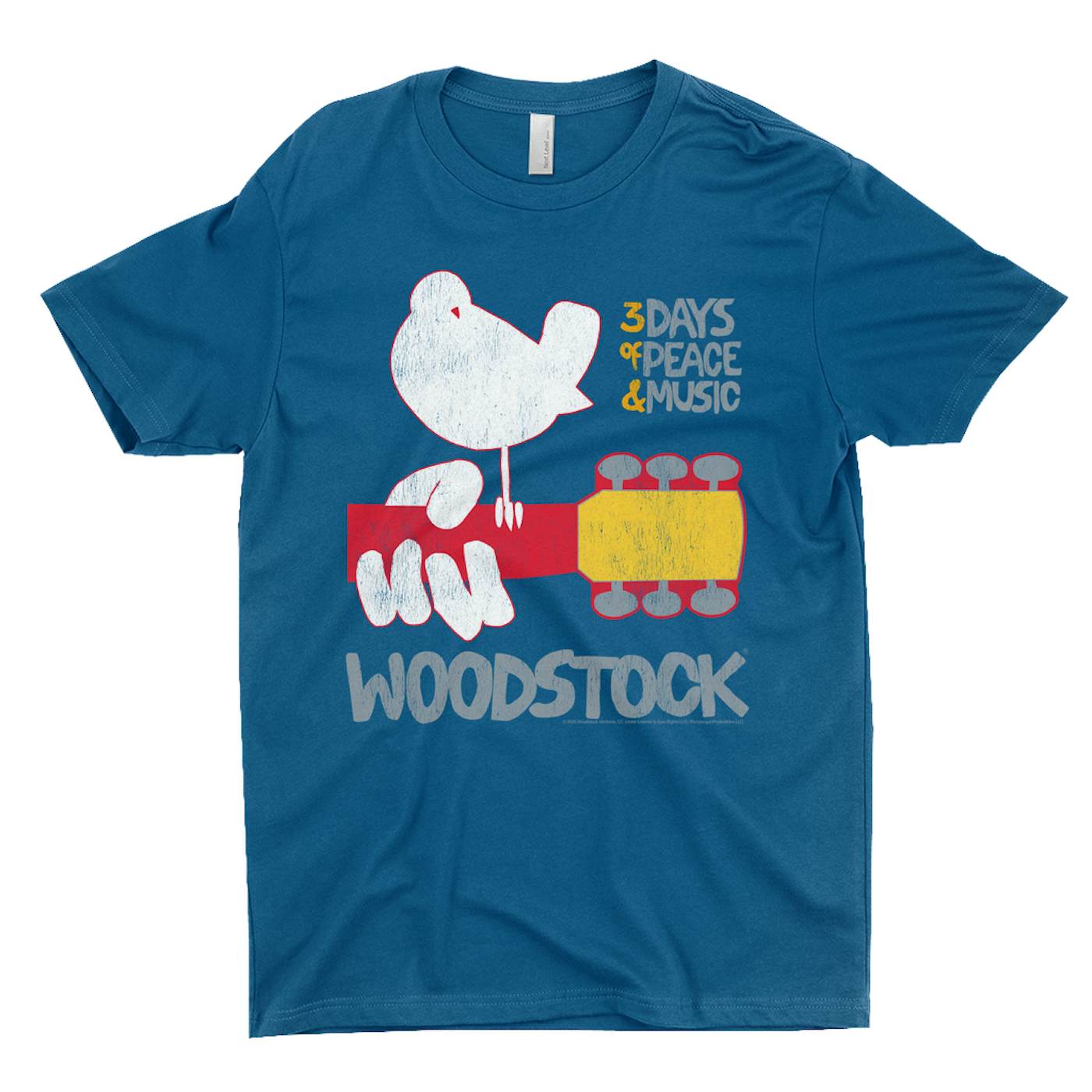 Woodstock T-Shirt | Red, Green 3 Days of Peace Structure Design (Merchbar Exclusive) Woodstock Color Blast Shirt