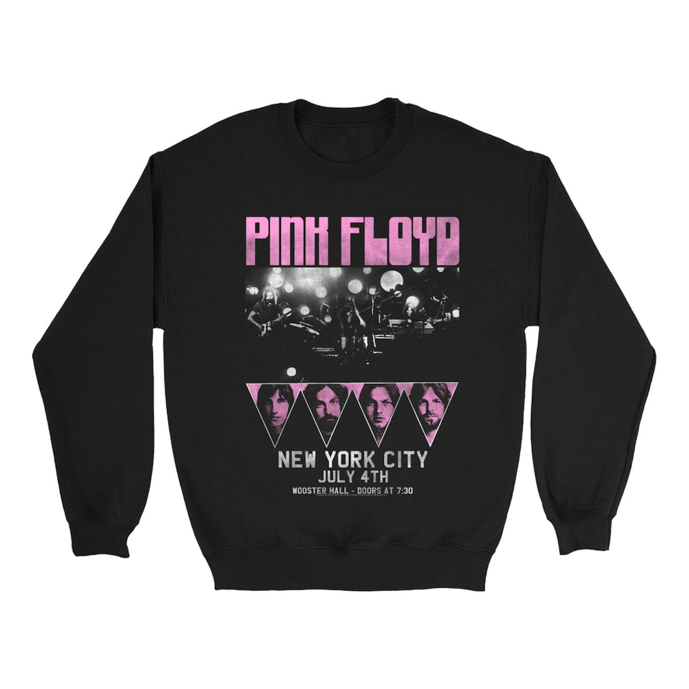 Pink Floyd Sweatshirt | New York City 4th of July Concert Poster Pink Pink Floyd Sweatshirt