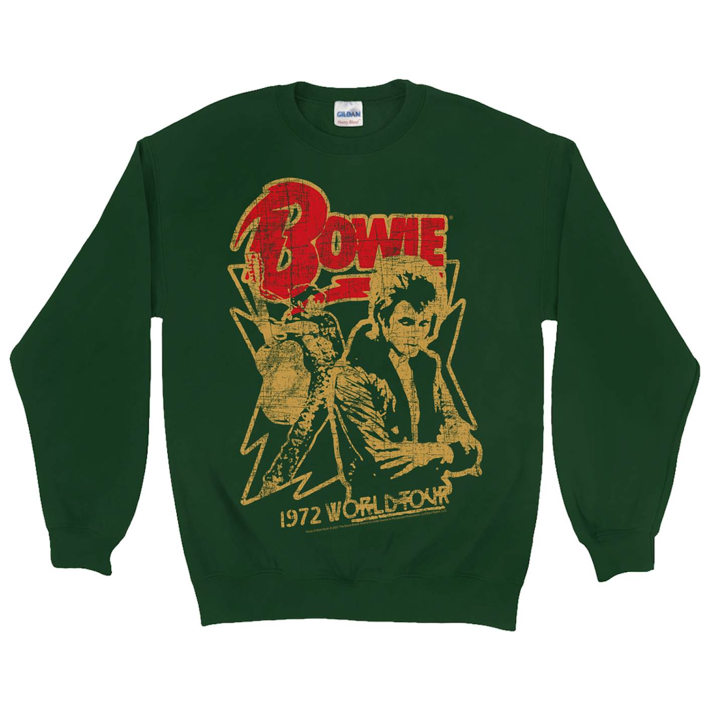 David Bowie Sweatshirt | 1972 World Tour Design Distressed David Bowie Sweatshirt