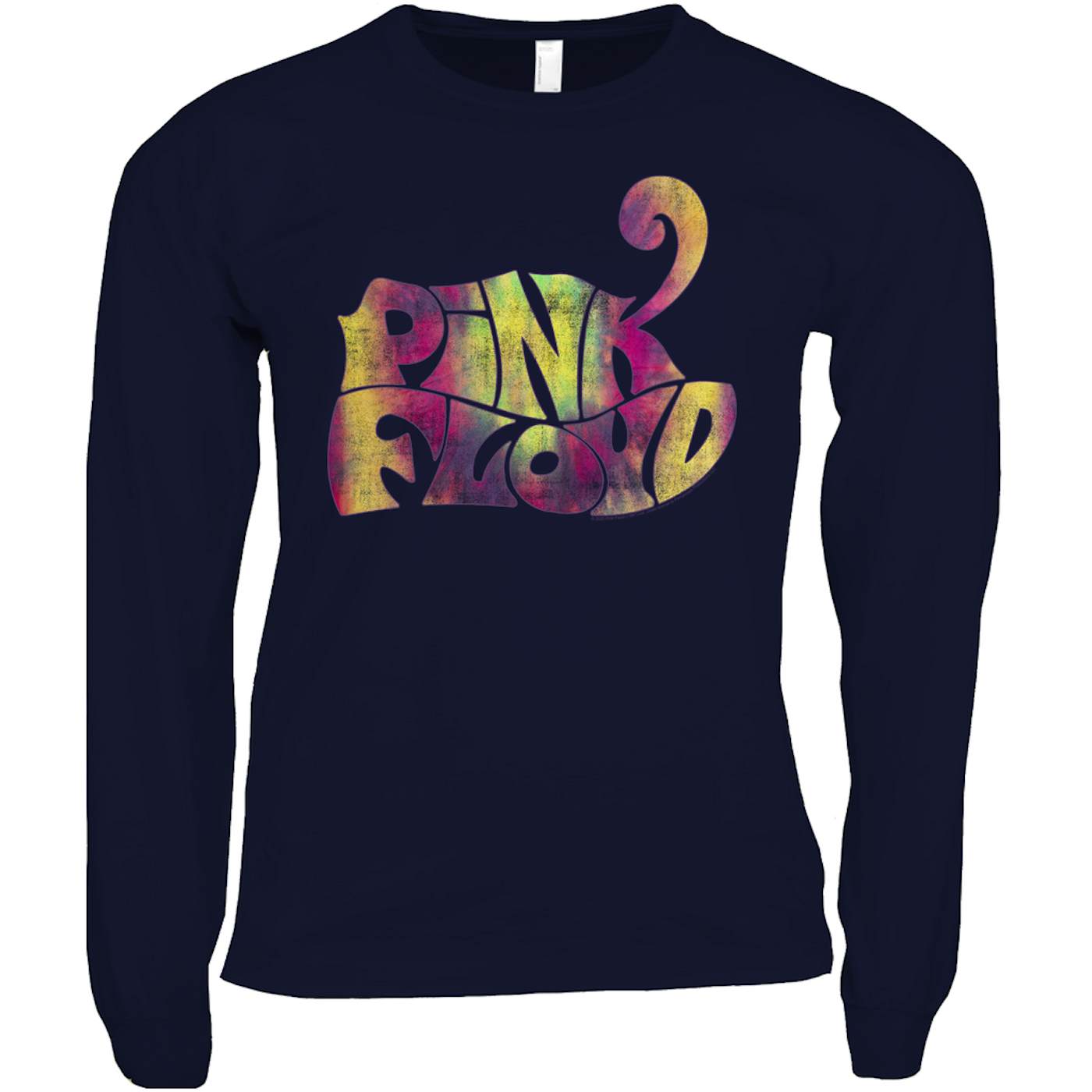 Pink Floyd Long Sleeve Shirt | Tie Dye Groovy Logo Distressed Pink Floyd Shirt (Merchbar Exclusive)