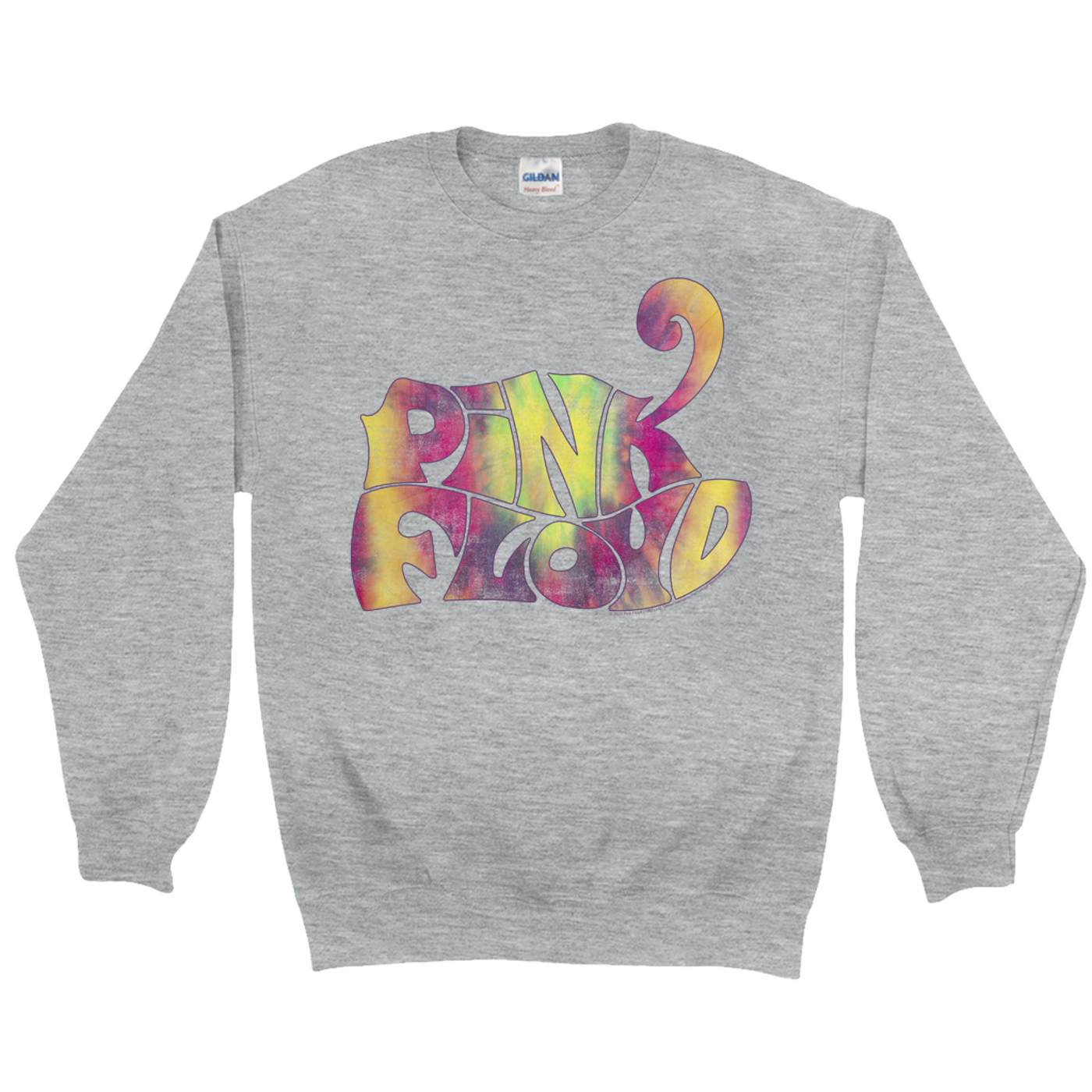 Pink Floyd Sweatshirt | Tie Dye Groovy Logo Distressed Pink Floyd Sweatshirt (Merchbar Exclusive)