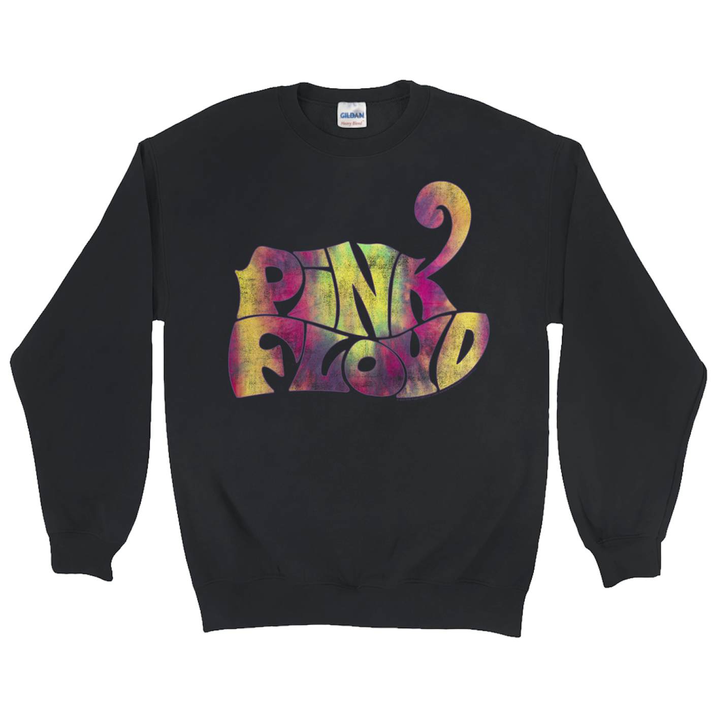 Pink Floyd Sweatshirt | Tie Dye Groovy Logo Distressed Pink Floyd Sweatshirt (Merchbar Exclusive)