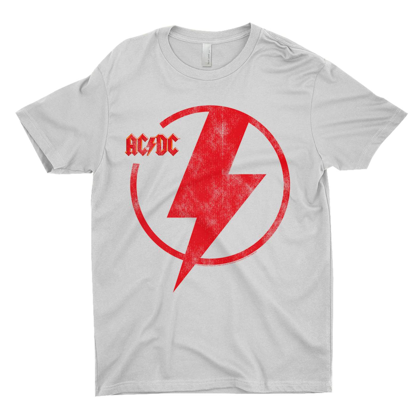 ACDC T-Shirt | AC/DC Logo Lightning Bolt Red Distressed ACDC Shirt