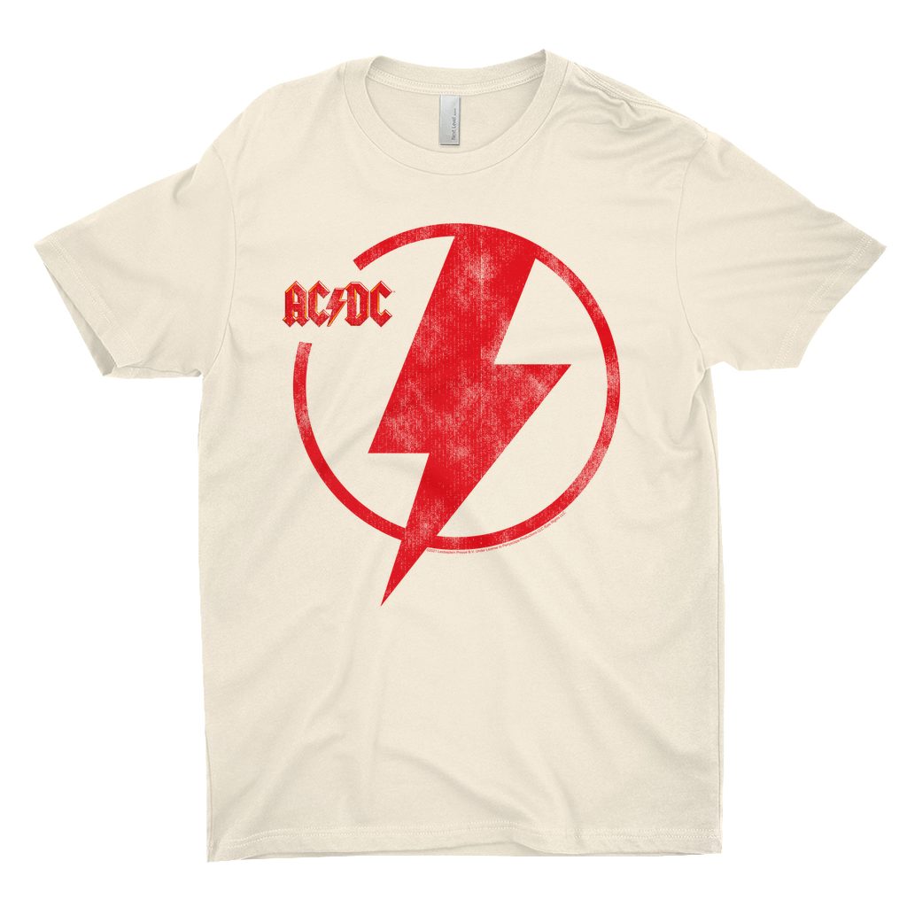 AC/DC T-Shirt | Logo Lightning Bolt Red Distressed Shirt