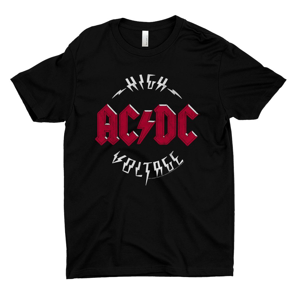 AC/DC T-Shirt | High Voltage Red Logo Distressed Shirt
