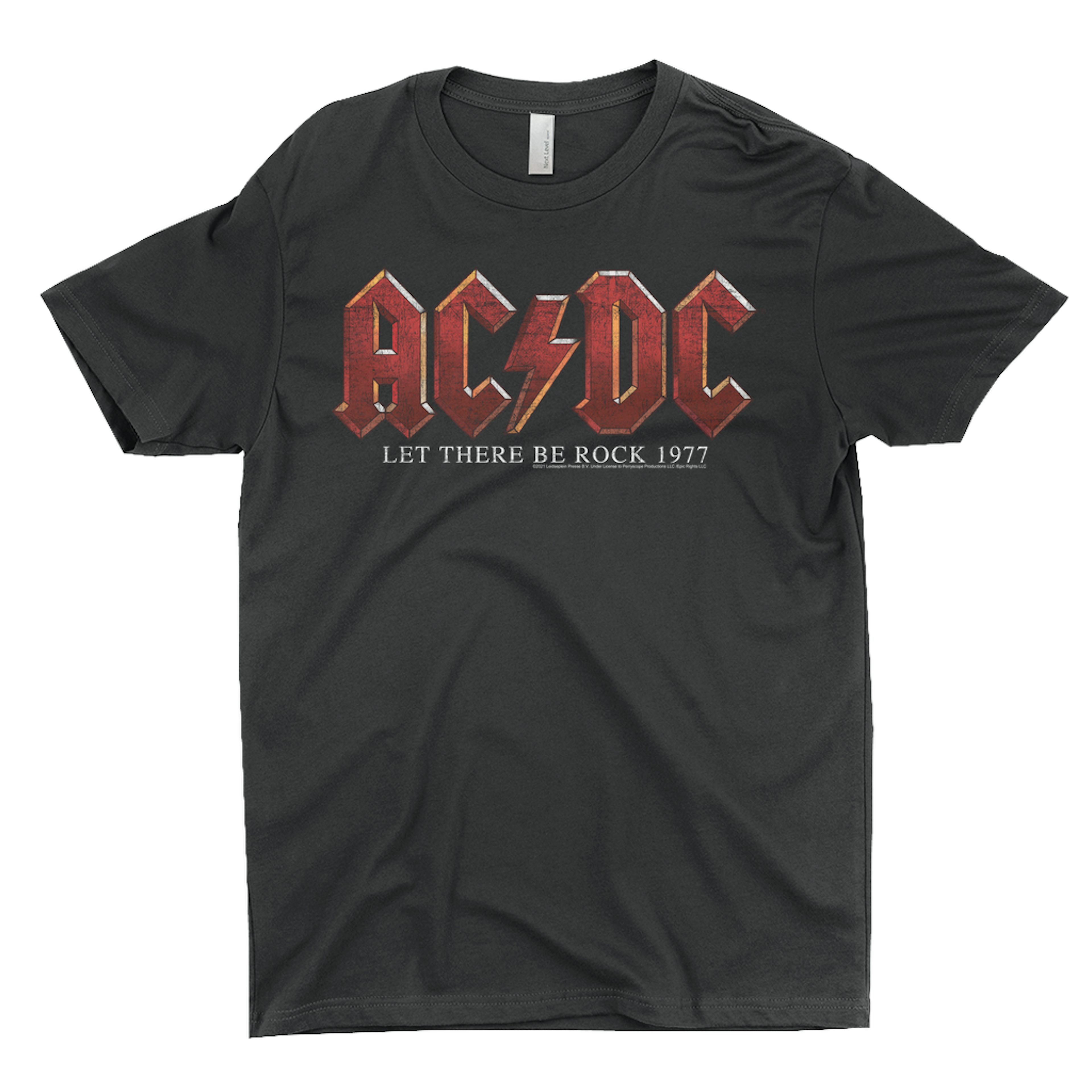 AC/DC T-Shirt | Let There Be Rock 1977 Design Distressed Shirt