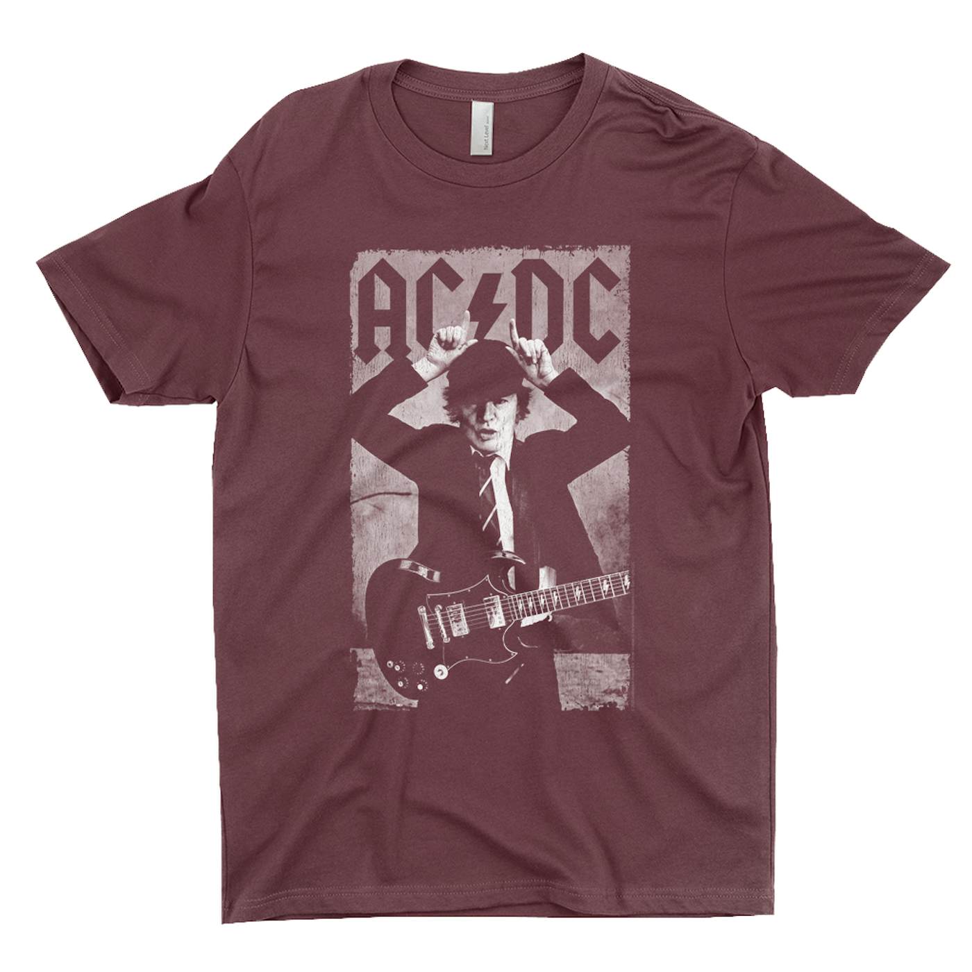 AC/DC T-Shirt | Angus Young Distress Photo Design Shirt