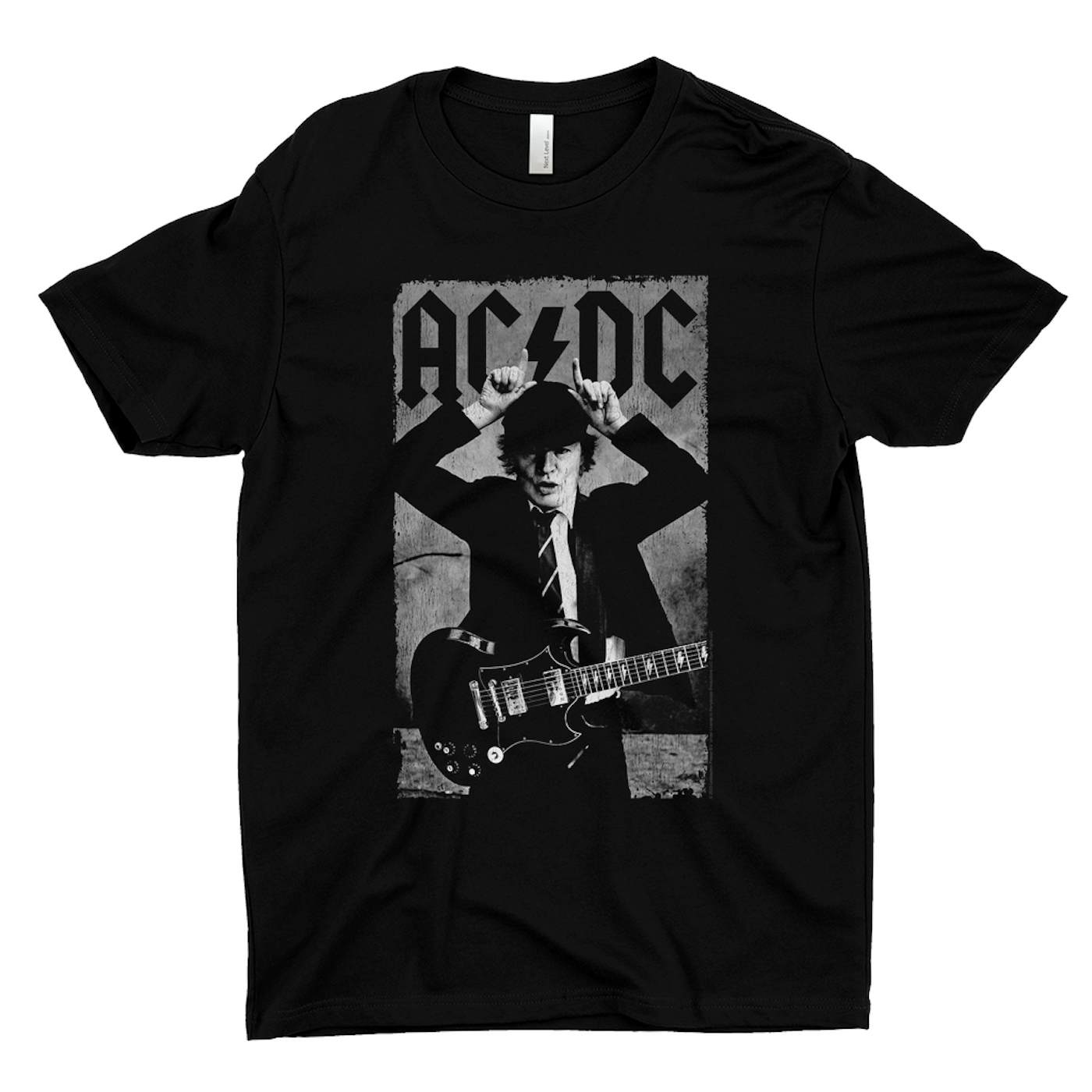 AC/DC T-Shirt | Angus Young Distress Photo Design Shirt