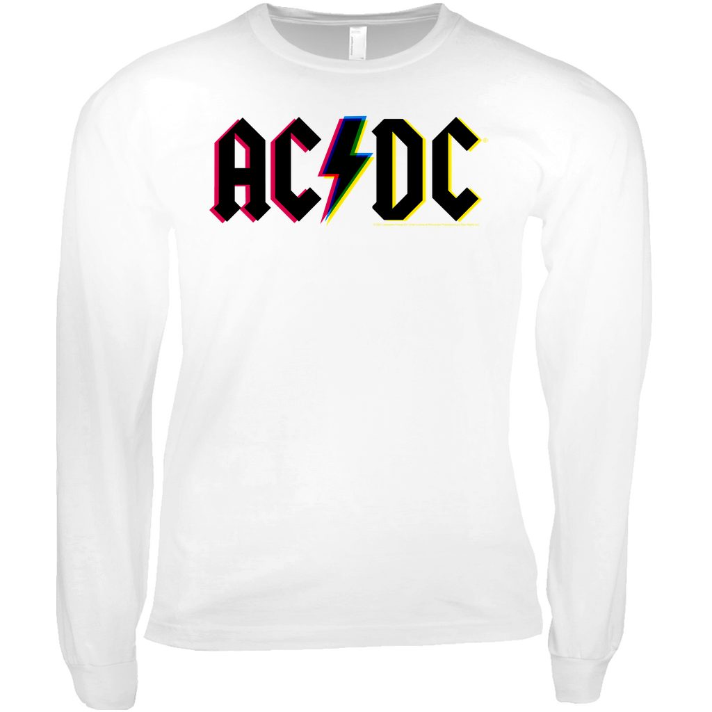 AC/DC Long Sleeve Shirt | Neon Glitch Logo Shirt (Merchbar Exclusive)