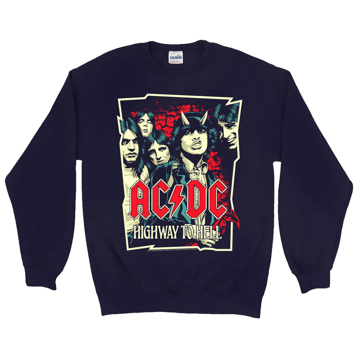 AC/DC Sweatshirt | Highway Hell Design To Sweatshirt Red