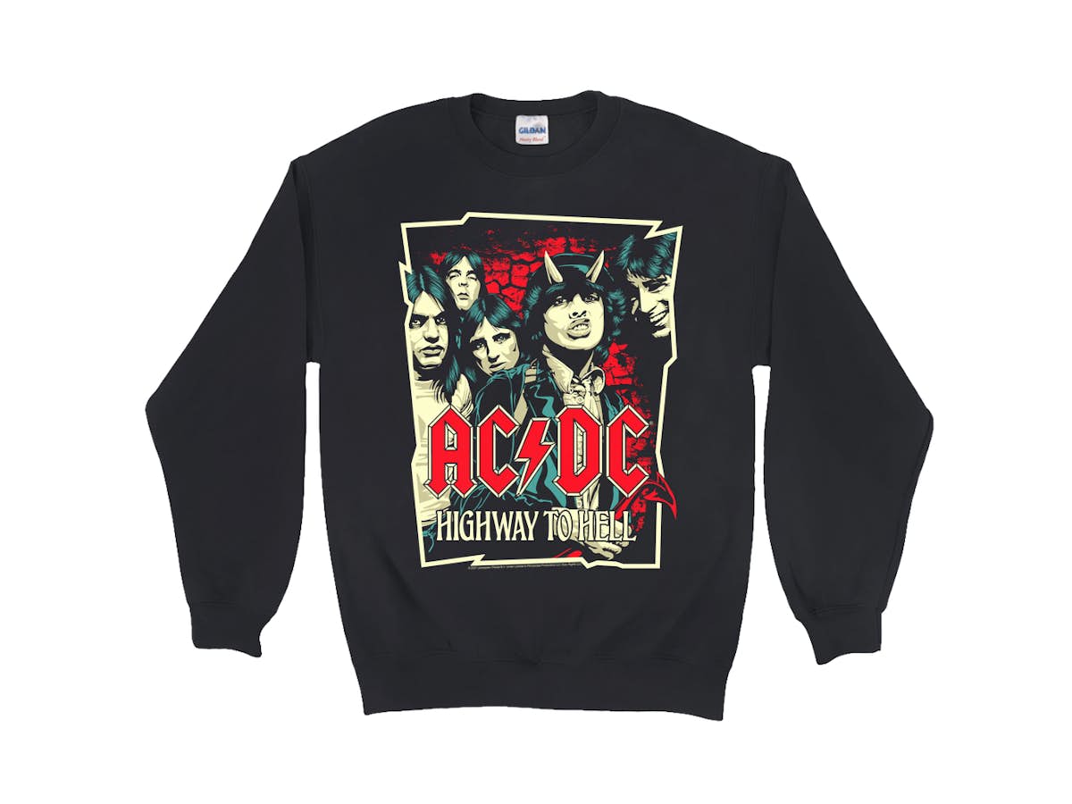 To | Highway Design Hell Sweatshirt AC/DC Sweatshirt Red