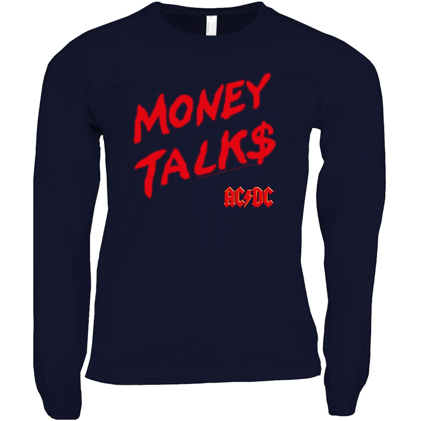 AC/DC Long Sleeve Shirt | Money Talks Spray Paint Image Shirt