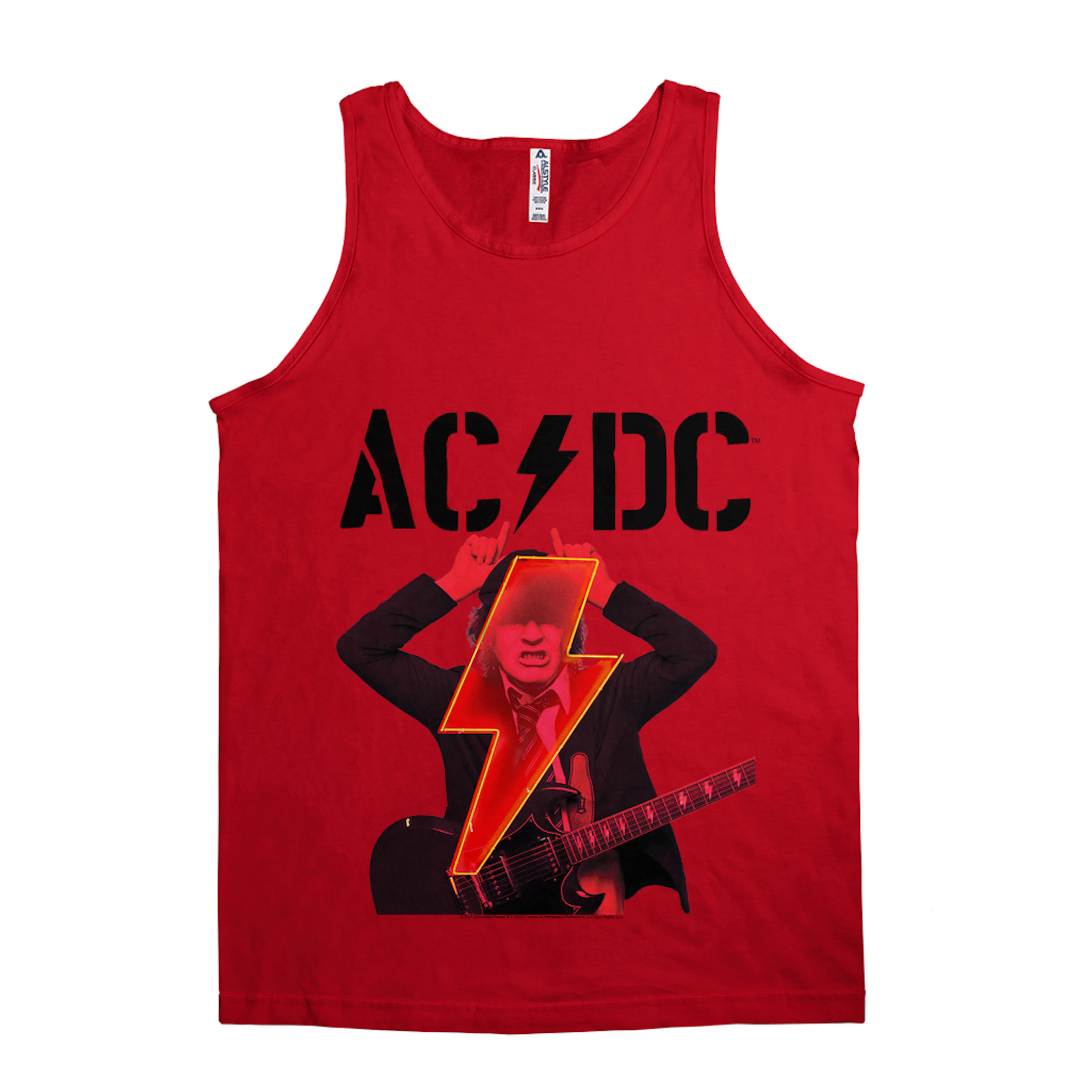 AC/DC Unisex Tank Top | Angus Young PWR Up Neon Lightning Bolt Shirt ...