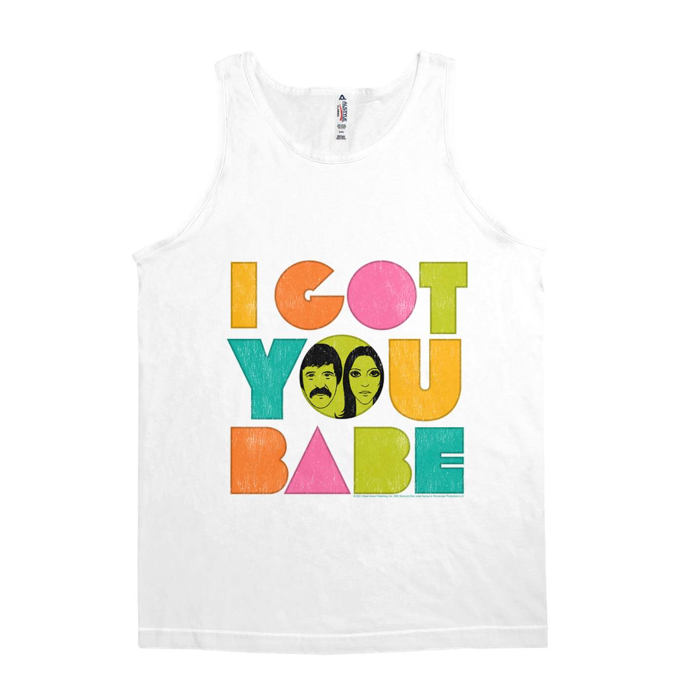 Sonny & Cher Unisex Tank Top | I Got You Babe Pastel Logo Distressed Sonny and Cher Shirt (Merchbar Exclusive)