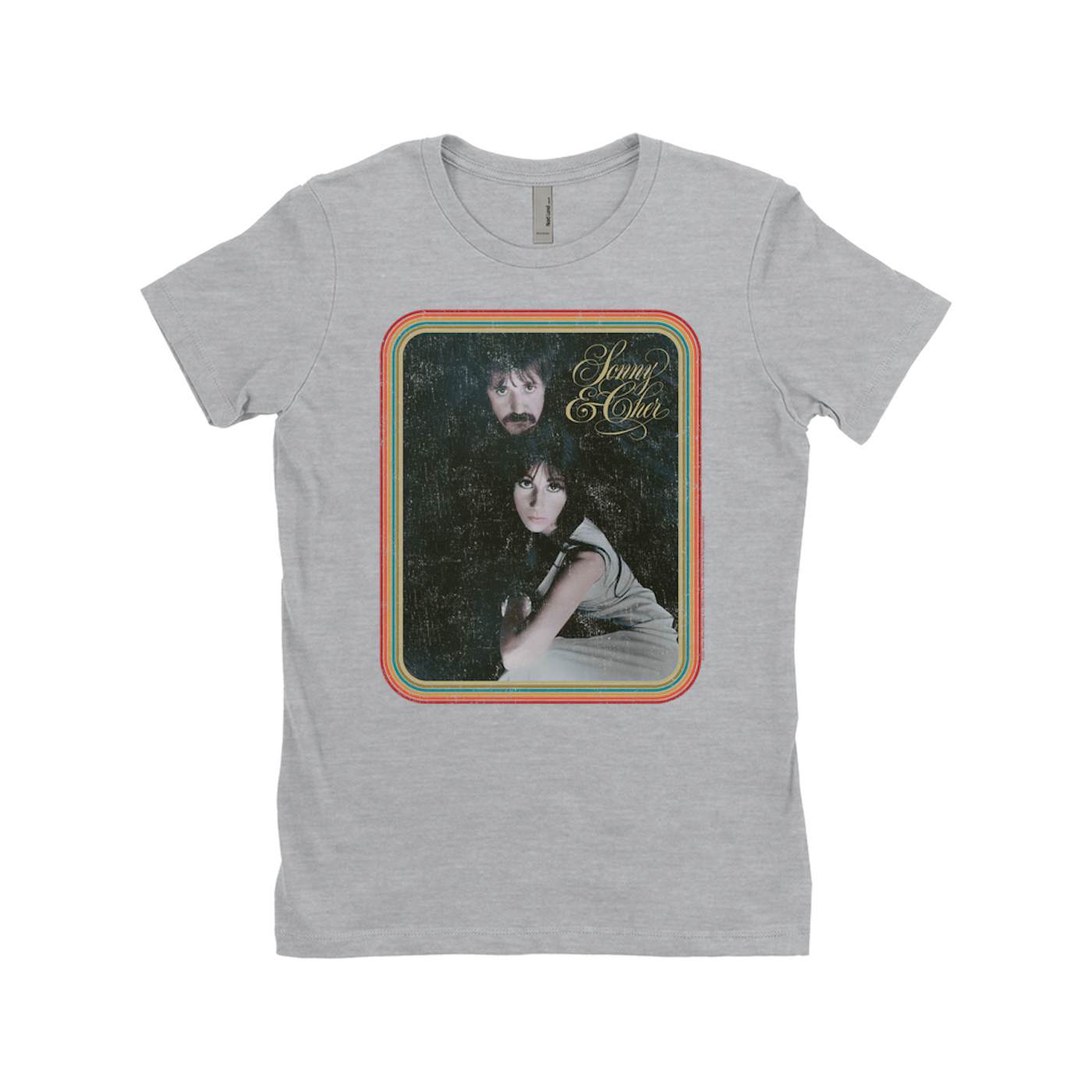 Sonny & Cher Ladies' Boyfriend T-Shirt | The Two Of Us Retro Fame And Logo Sonny and Cher Shirt (Merchbar Exclusive)