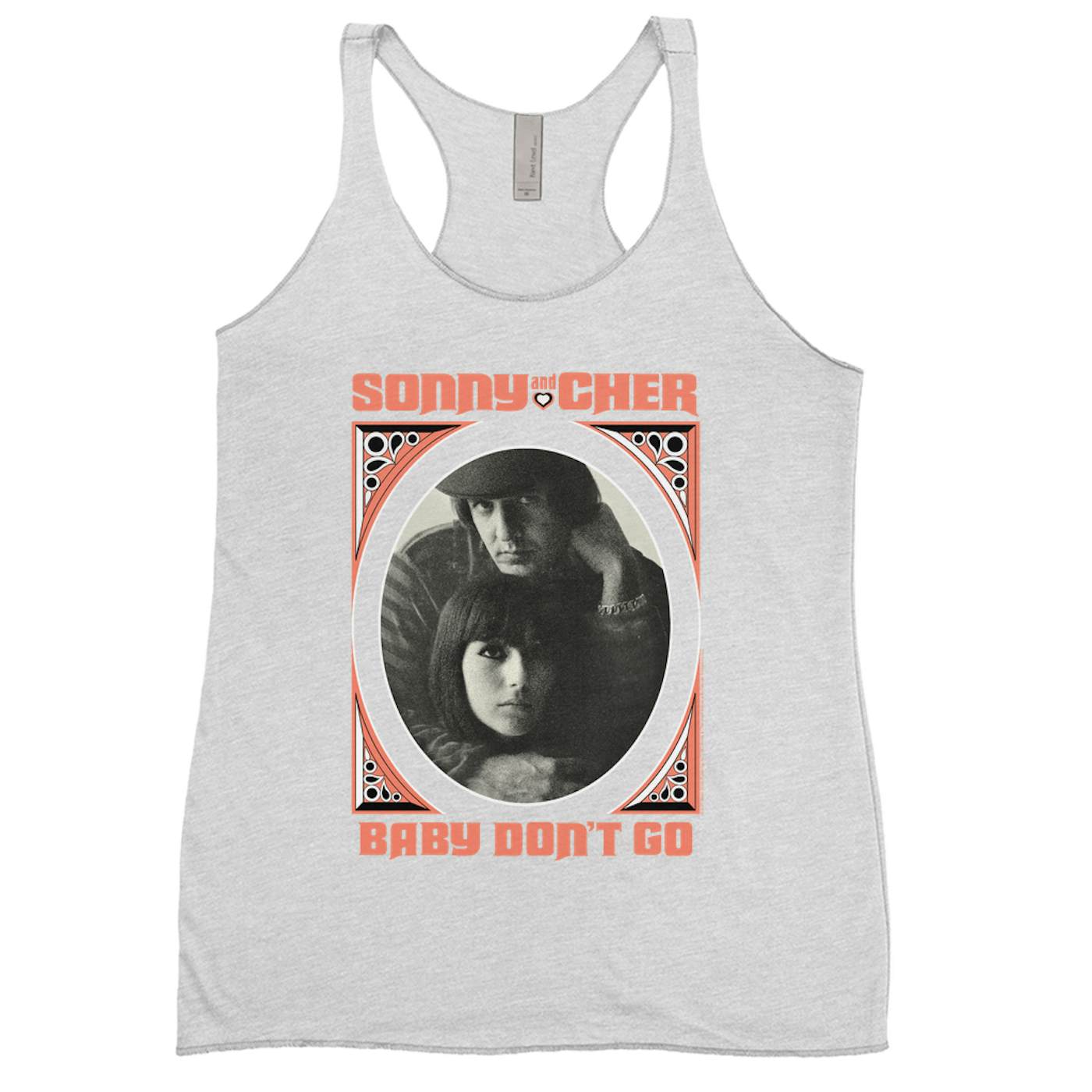 Sonny & Cher Ladies' Tank Top | Baby Don't Go Retro Frame Image Sonny and Cher Shirt (Merchbar Exclusive)