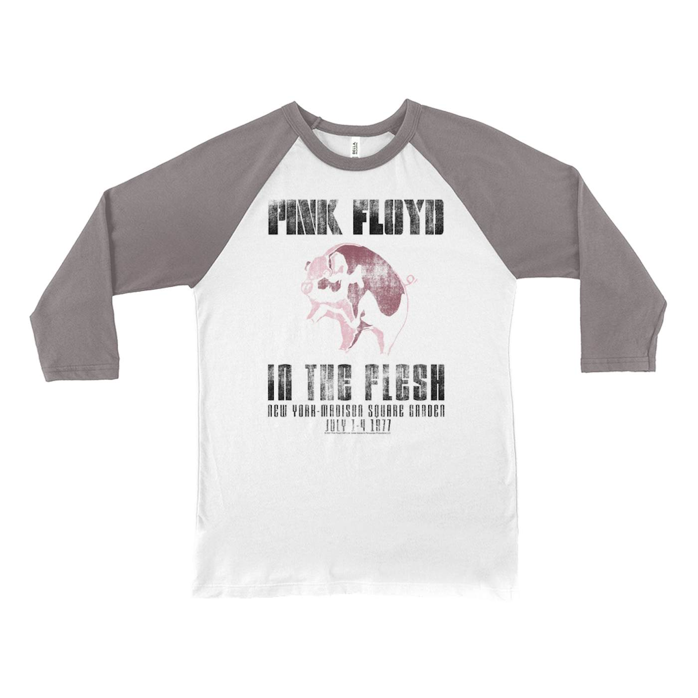 Pink Floyd 3/4 Sleeve Baseball Tee | In The Flesh 1977 NYC Madison Square Garden Concert Pink Floyd Shirt