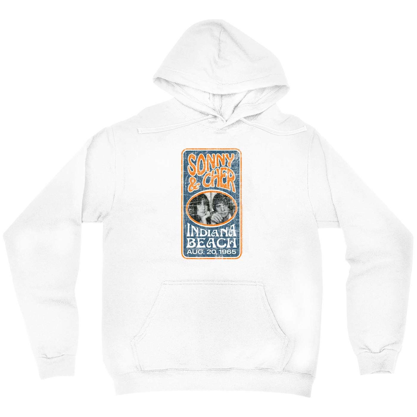 Sonny & Cher Hoodie | Indiana Beach Vertical Concert Banner Distressed Sonny and Cher Hoodie