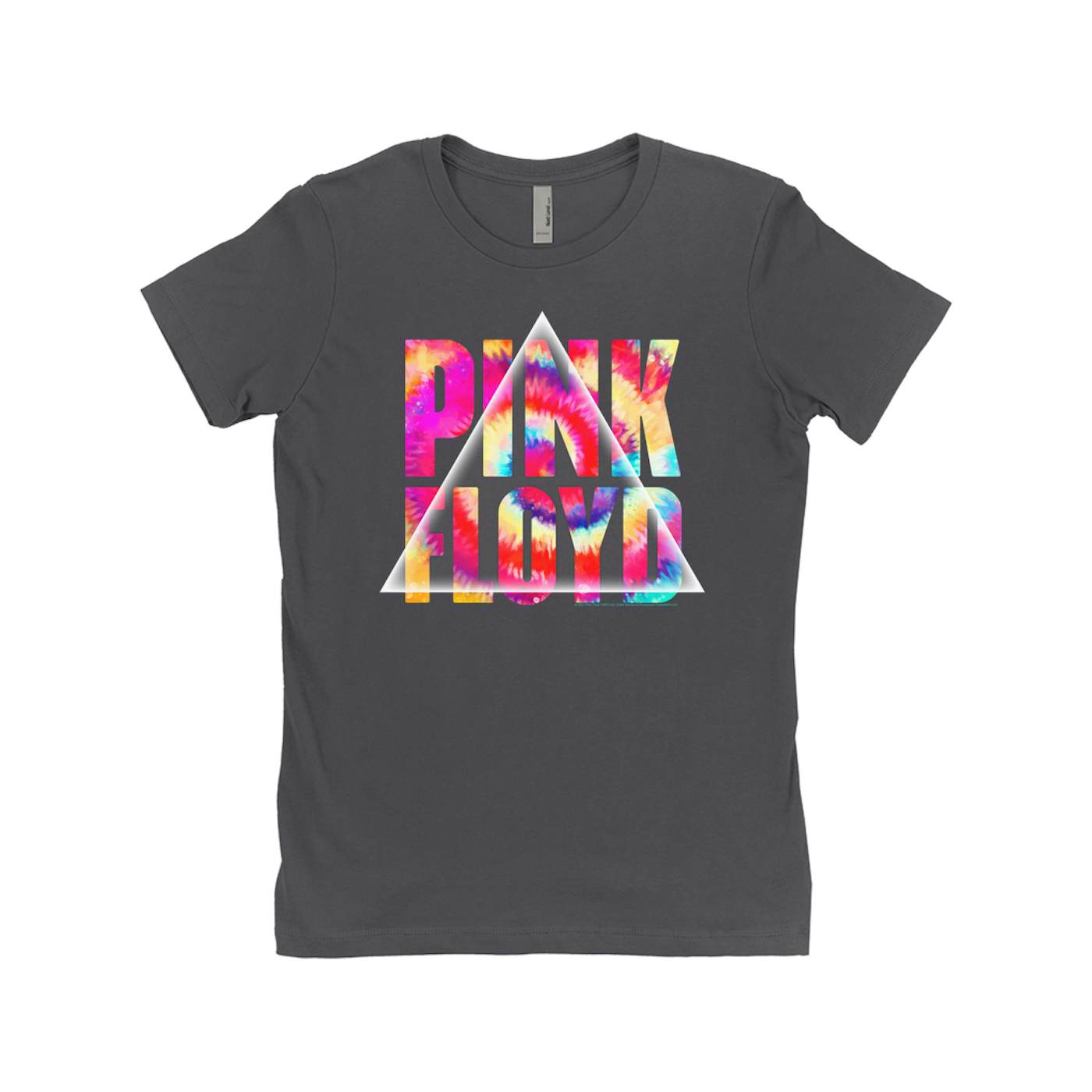 Pink Floyd Ladies' Boyfriend T-Shirt | Tie Dye Prism Logo Pink Floyd Shirt (Merchbar Exclusive)