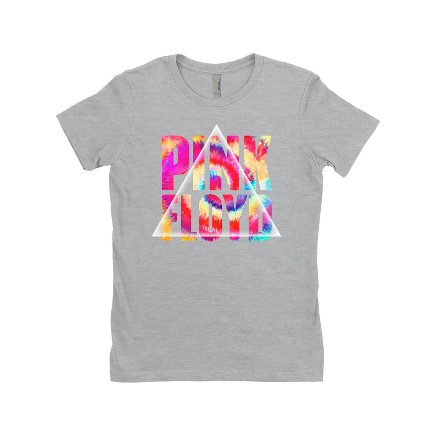 Pink Floyd Ladies' Boyfriend T-Shirt | Tie Dye Prism Logo Pink Floyd Shirt (Merchbar Exclusive)