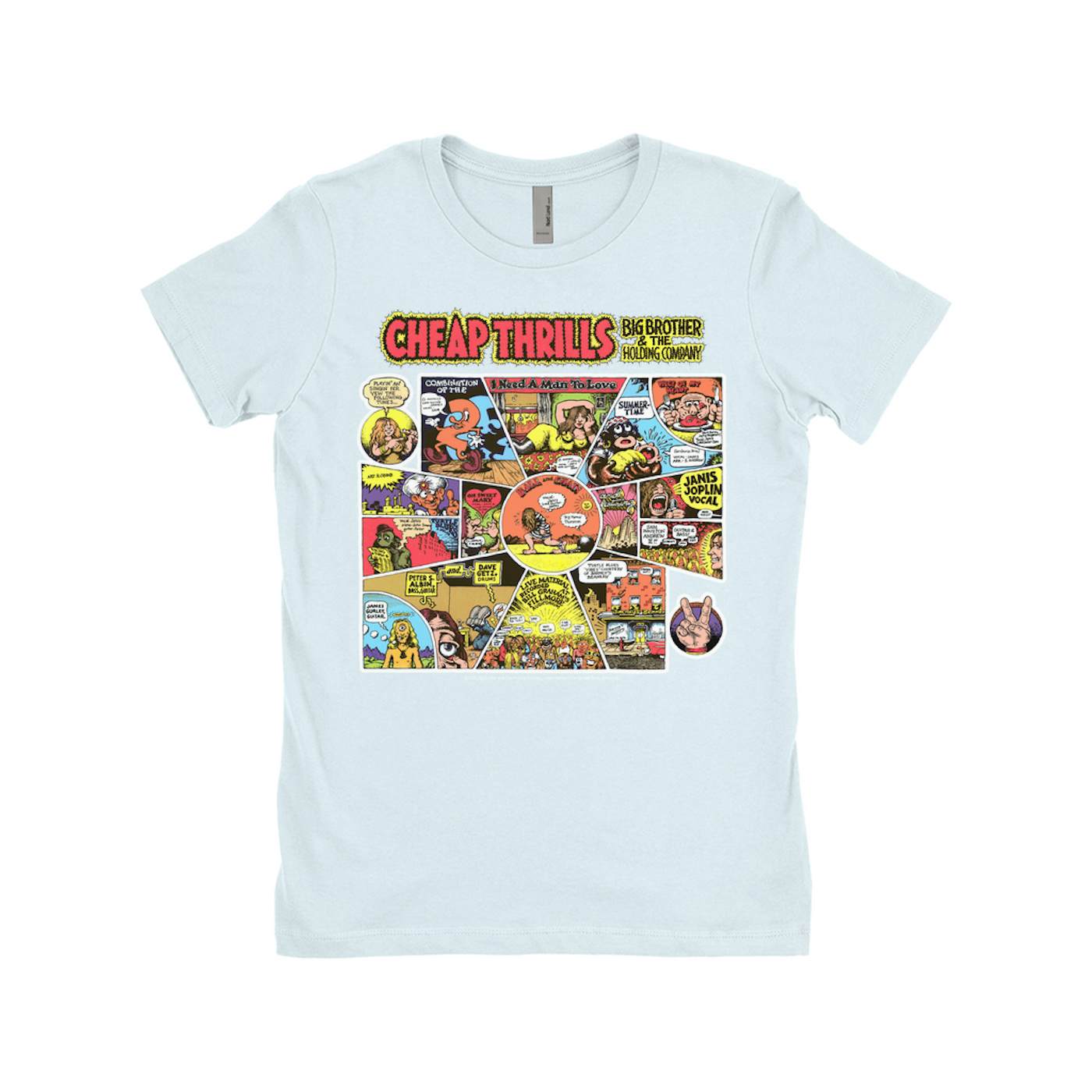 Big Brother & The Holding Company Ladies' Boyfriend T-Shirt | Cheap Thrills Album Cover Big Brother and The Holding Company Shirt