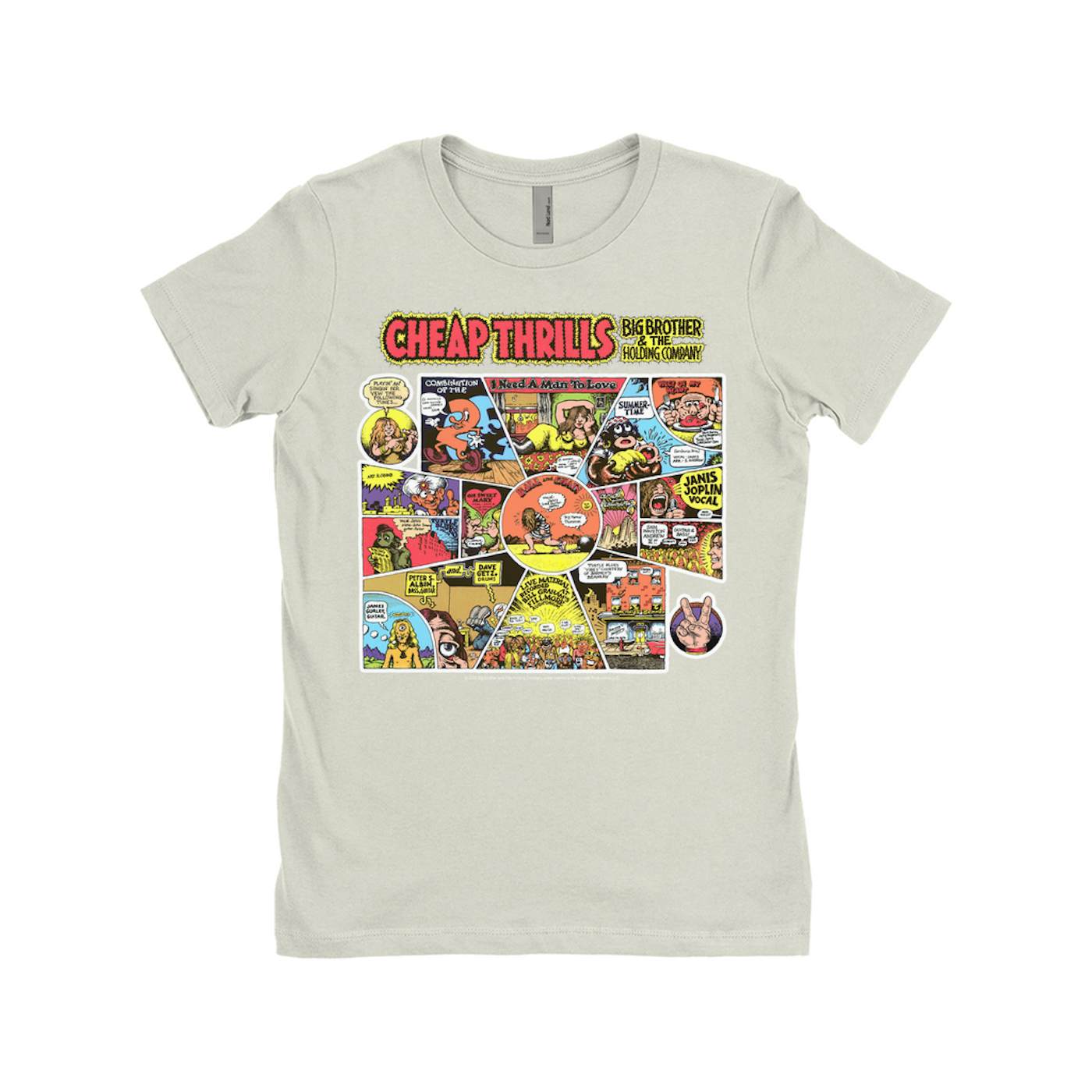 Big Brother & The Holding Company Ladies' Boyfriend T-Shirt | Cheap Thrills Album Cover Big Brother and The Holding Company Shirt