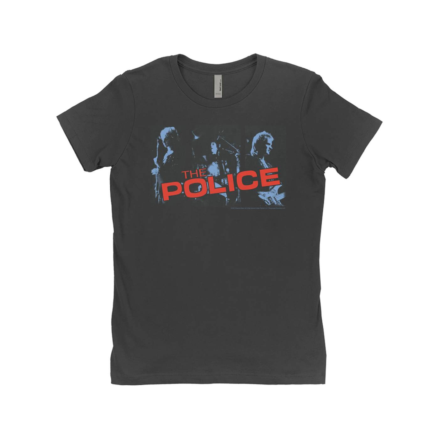 The Police Ladies' Boyfriend T-Shirt | The Police Band Photo And Logo Red The Police Shirt