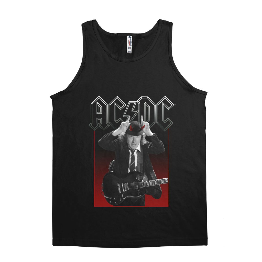 AC/DC Unisex Tank Top | Angus Young Red Horns Design Shirt (Merchbar ...