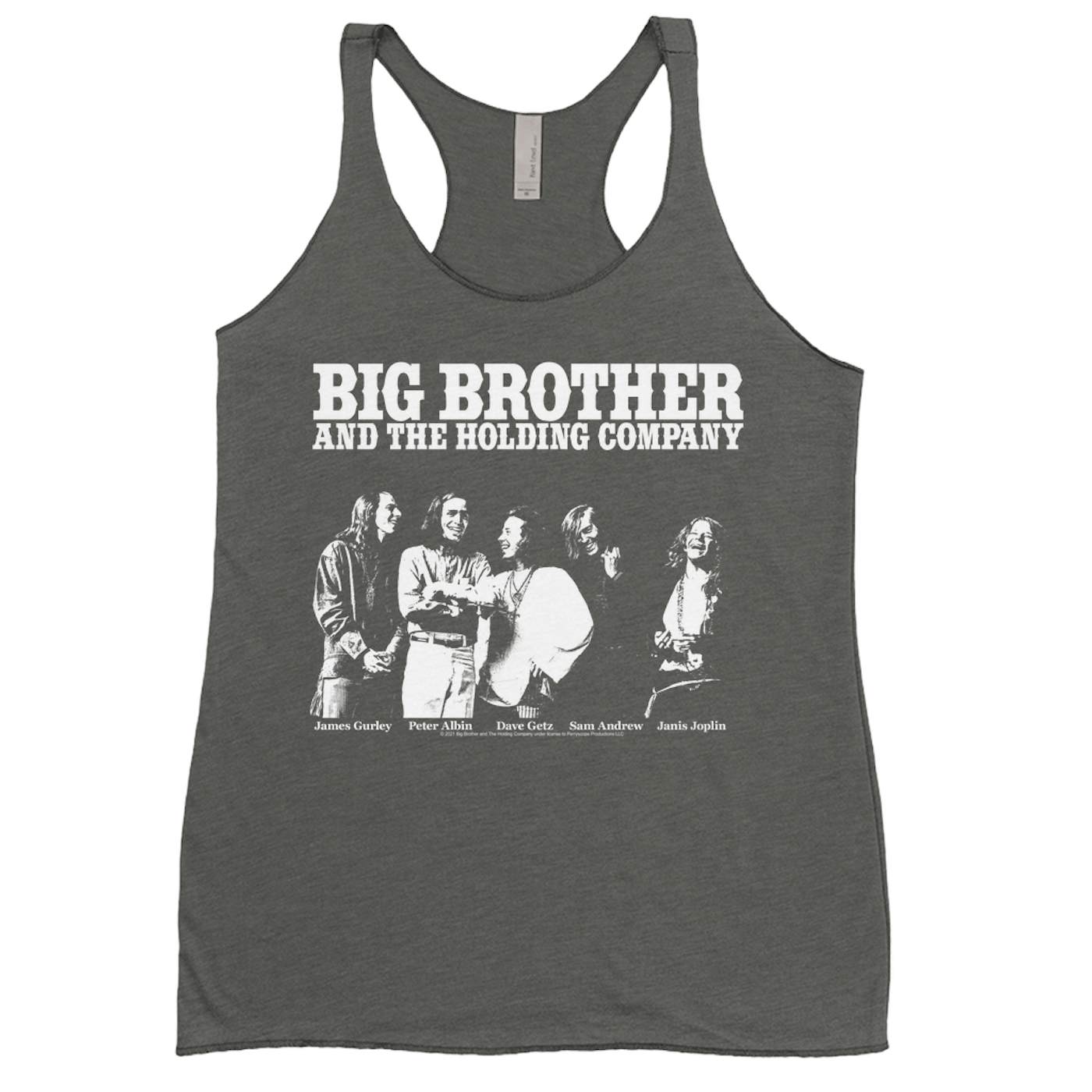 Big Brother & The Holding Company Big Brother and The Holding Co. Ladies' Tank Top | Featuring Janis Joplin Black and White Photo Big Brother and The Holding Co. Shirt (Merchbar Exclusive)