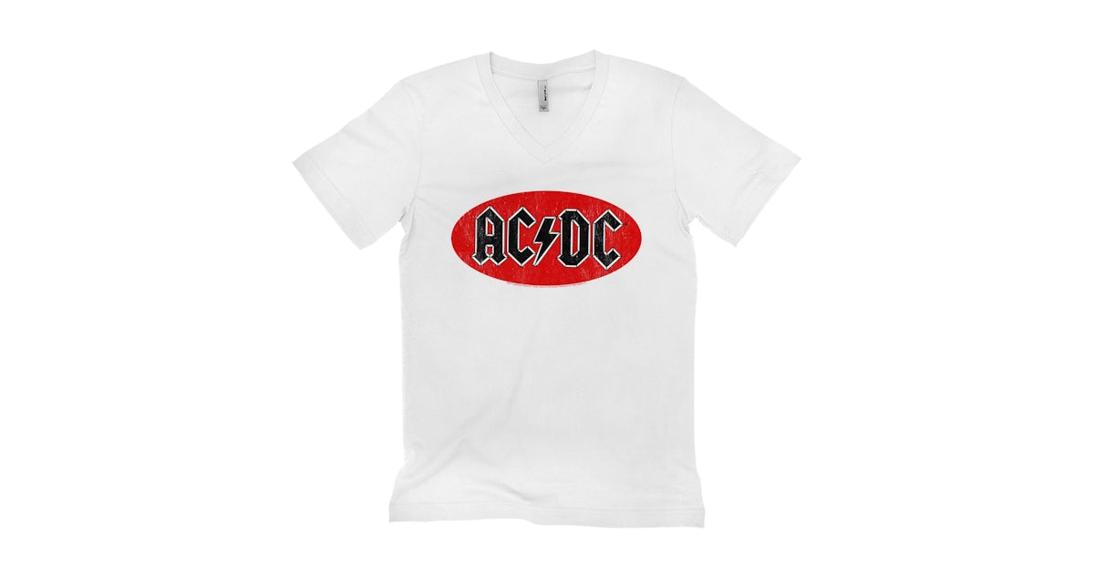AC/DC Bumper Sticker Logo Distressed Shirt