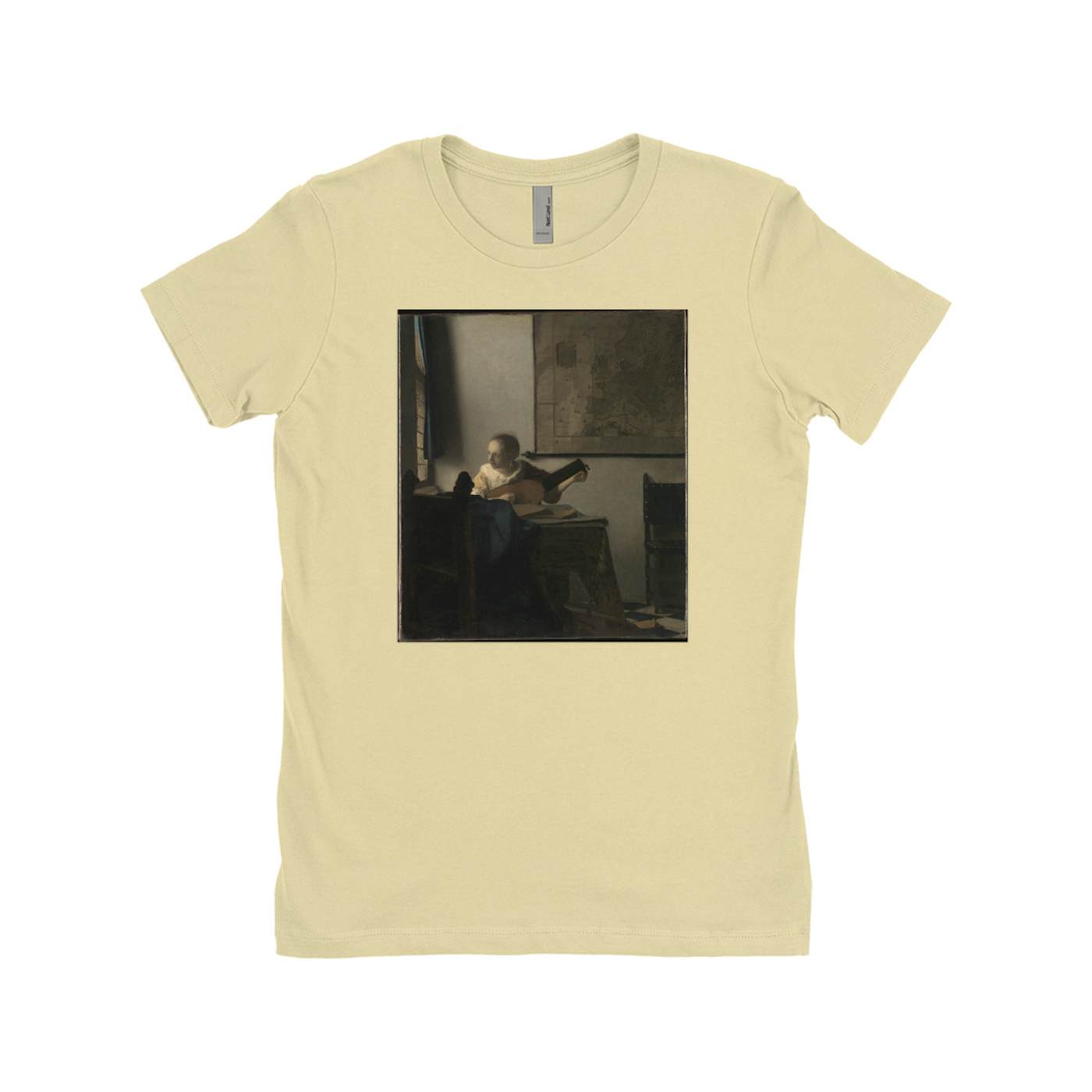 Merchbar Museum Series Ladies' Boyfriend T-Shirt | Young Woman with a Lute Merchbar Museum Series Shirt