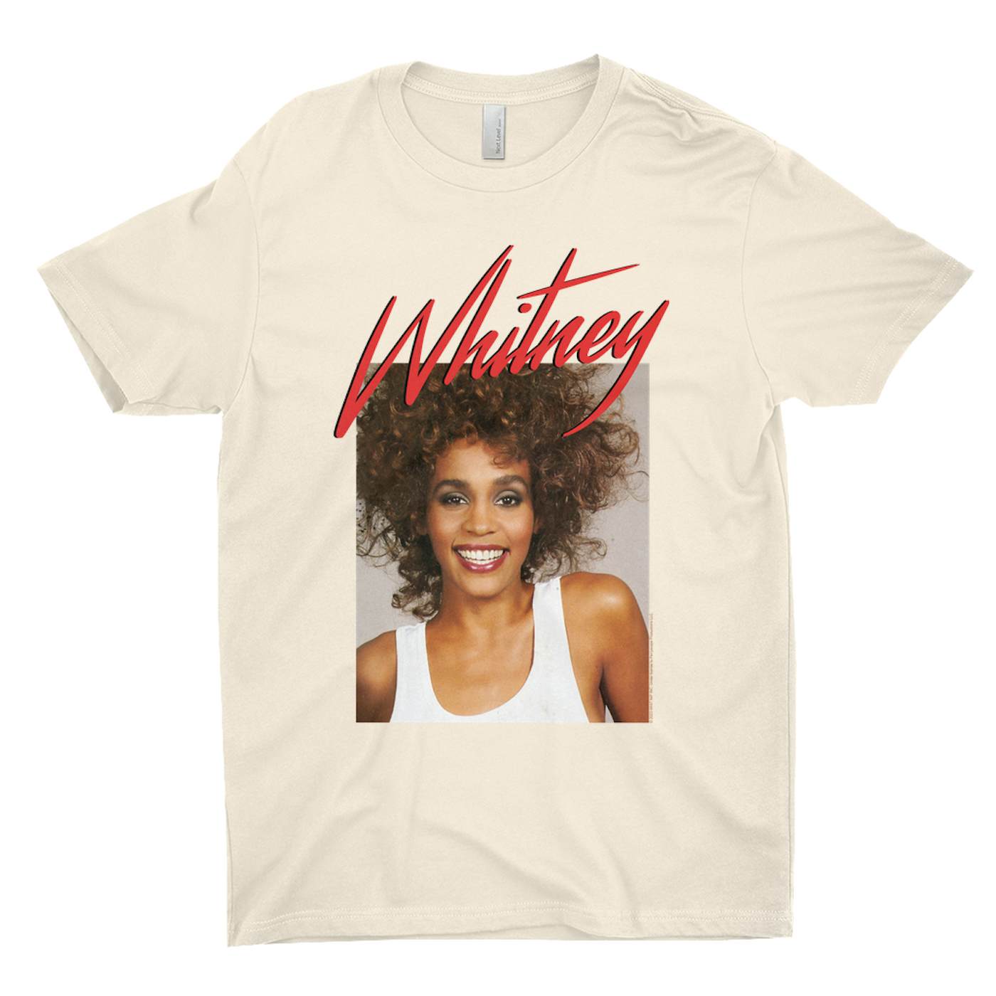 Whitney Houston T-Shirt | 1987 Photo And Red Logo Image Whitney Houston Shirt