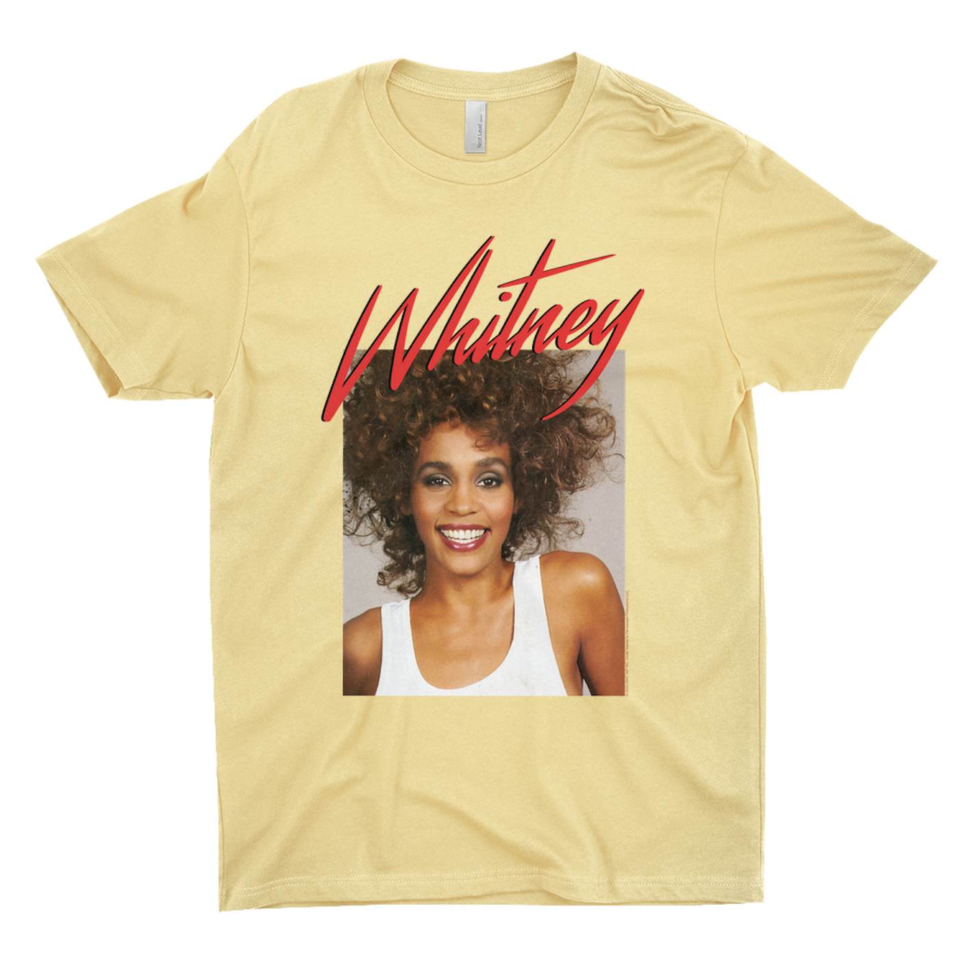 Whitney Houston T-Shirt | 1987 Photo And Red Logo Image Whitney Houston Shirt
