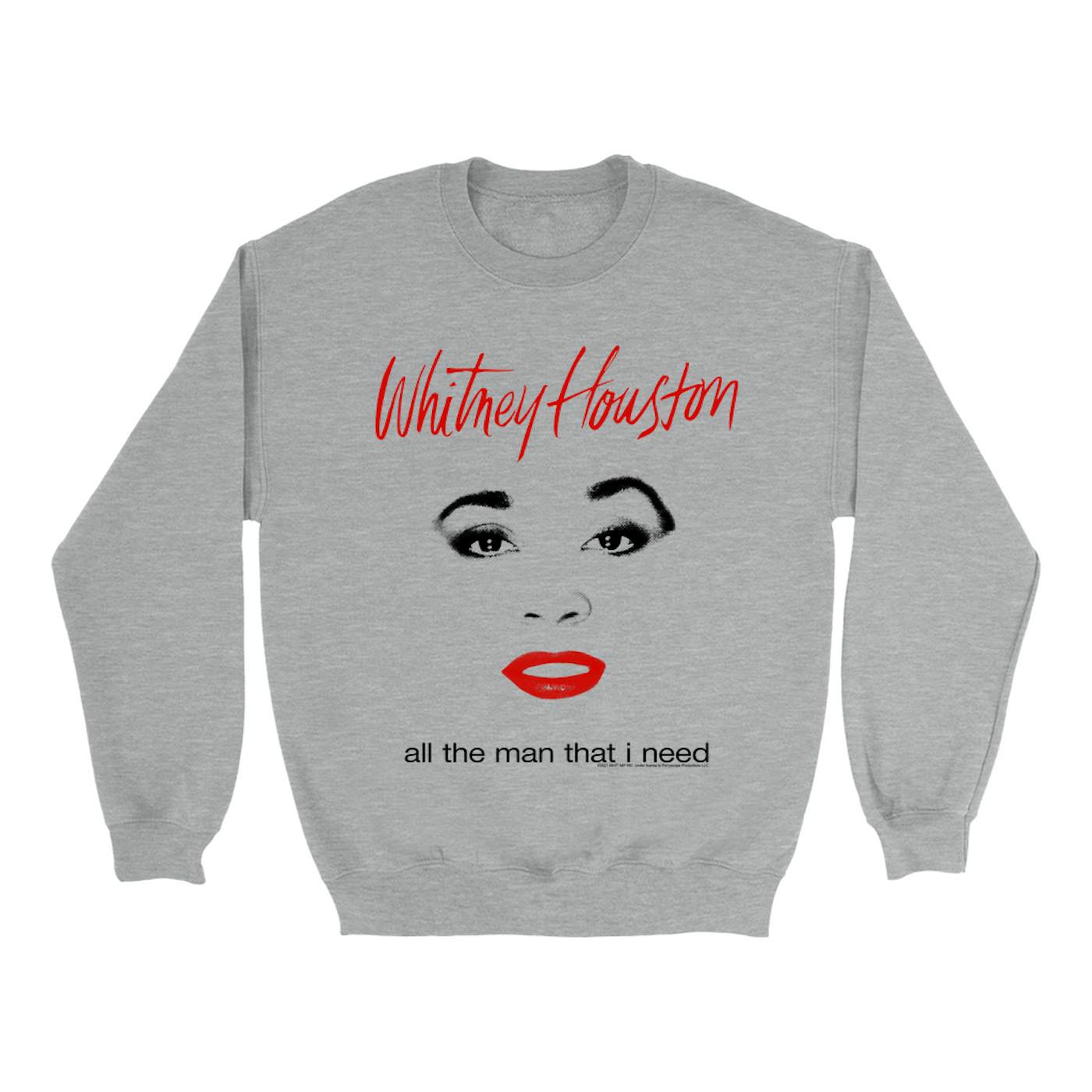 Whitney Houston Sweatshirt | All The Man That I Need Album Cover Design Whitney Houston Sweatshirt (Merchbar Exclusive)