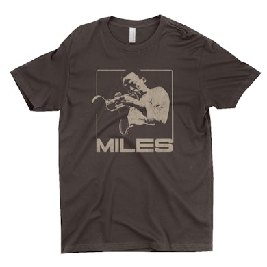 Miles Davis T-Shirt | Miles Playing Trumpet Distressed Design Miles Davis Shirt (Merchbar Exclusive)