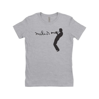 Miles Davis Ladies' Boyfriend T-Shirt | Miles Playing Trumpet Logo Miles Davis Shirt