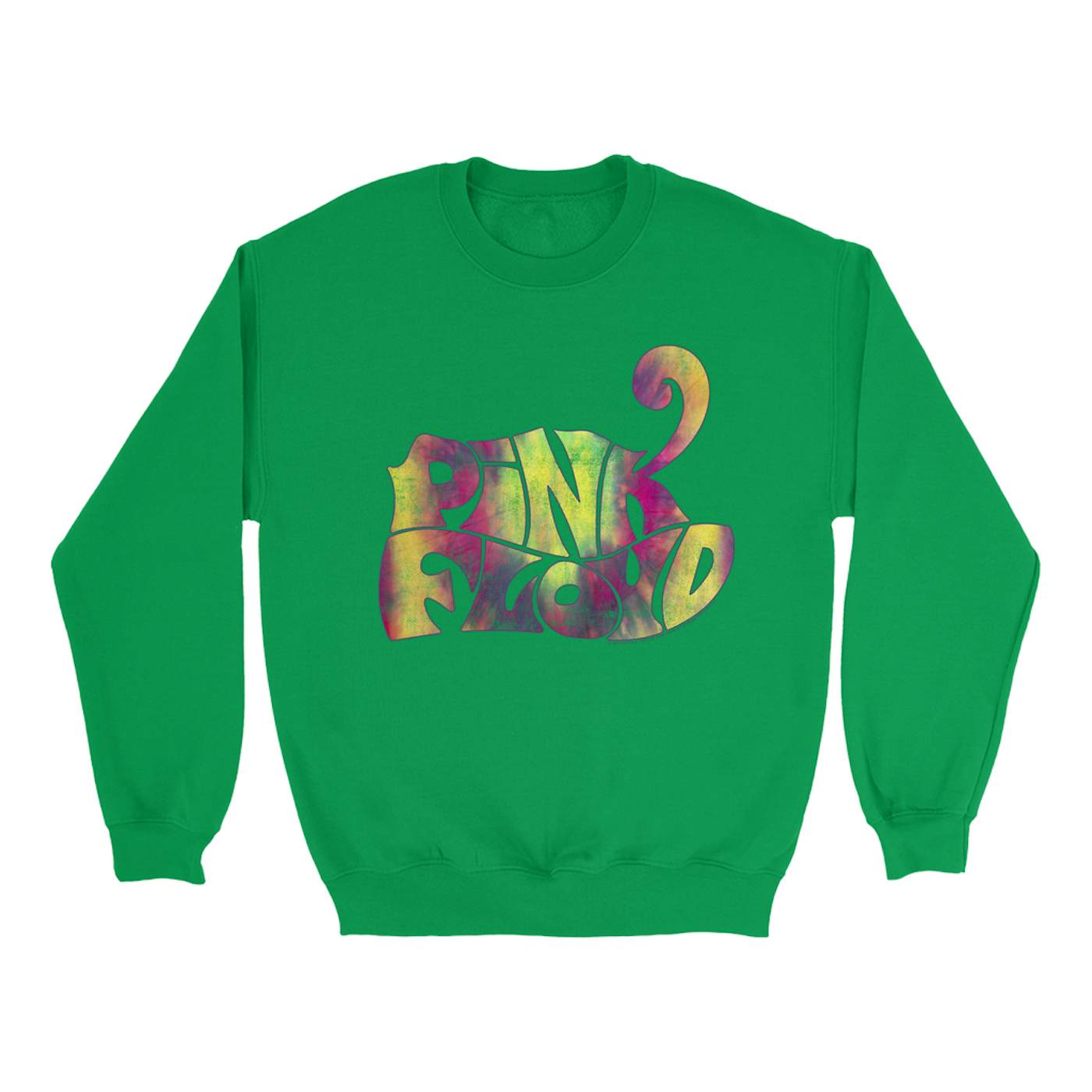 Pink Floyd Bright Colored Sweatshirt | Tie Dye Groovy Logo Distressed Pink Floyd Sweatshirt (Merchbar Exclusive)