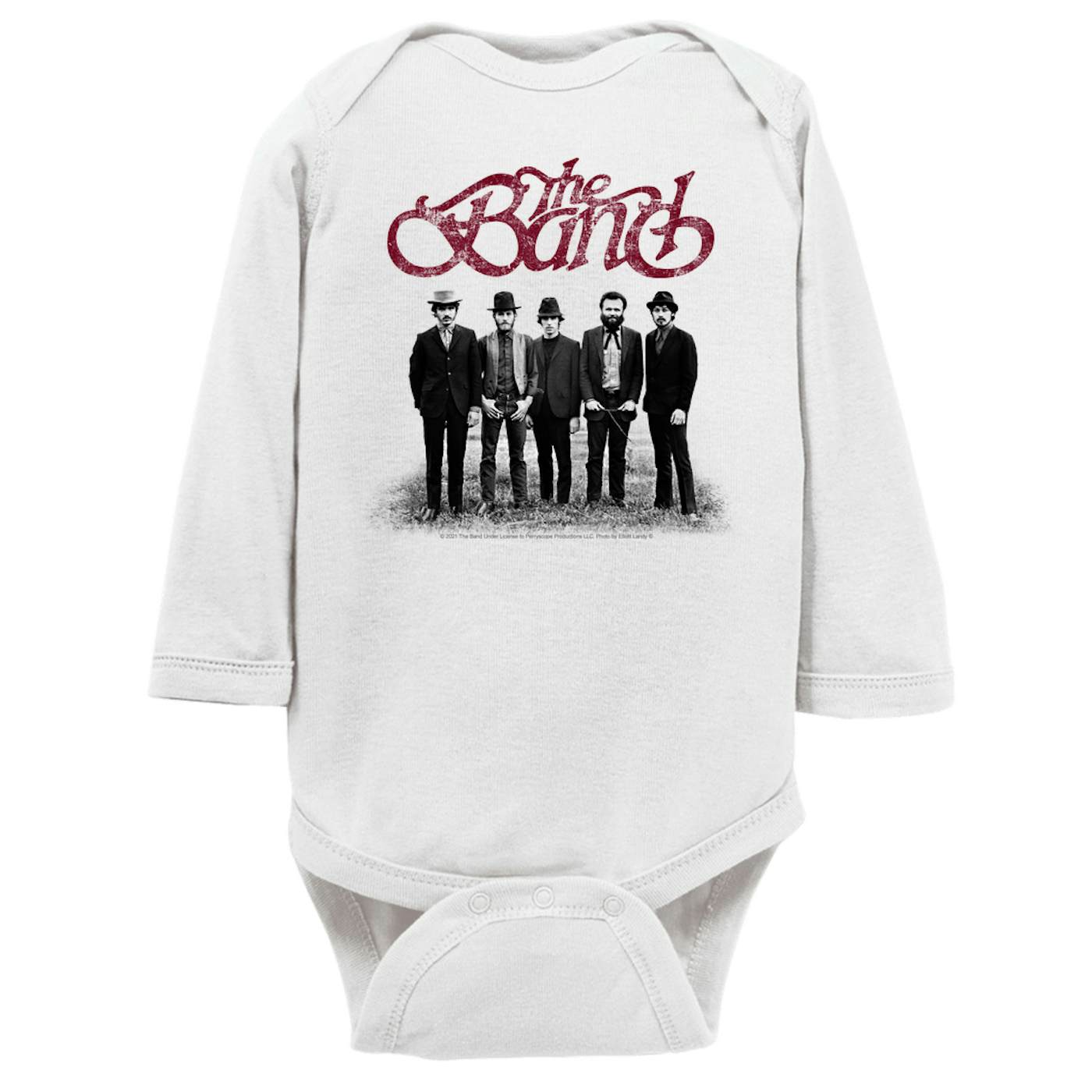 The Band Long Sleeve Bodysuit | The Band Group Photo And Logo Distressed The Band Bodysuit