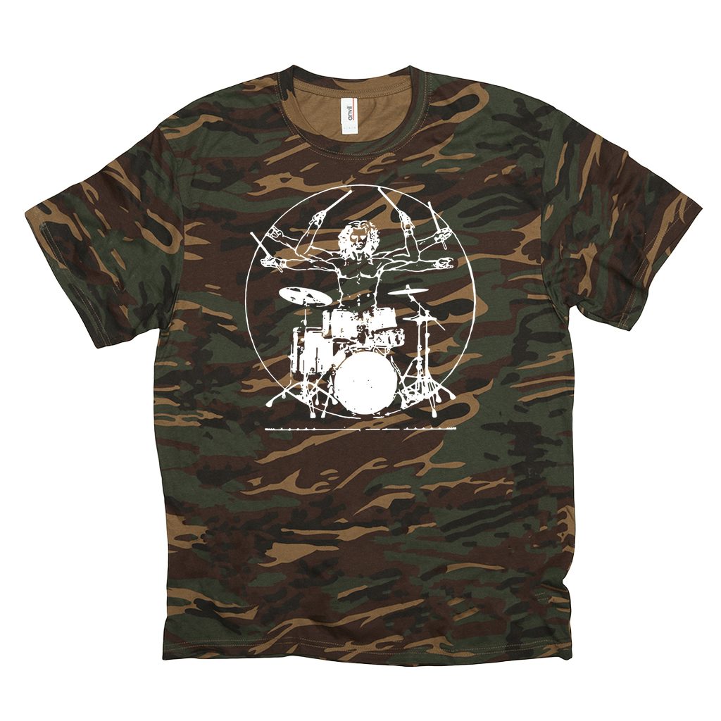 Merchbar Music Life Camo Shirt | Vitruvian Drummer Merchbar Music Life ...
