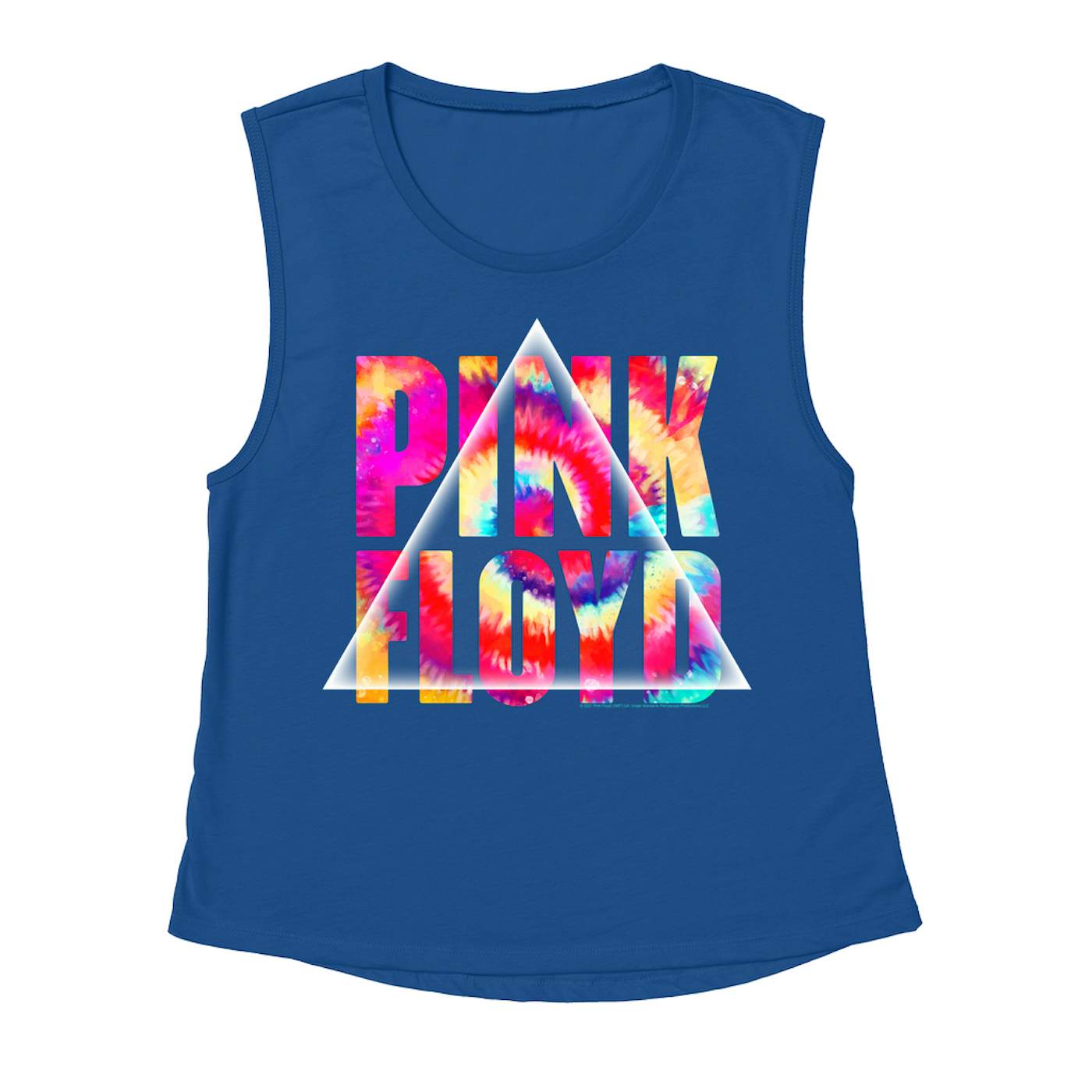 Pink Floyd Ladies' Muscle Tank Top | Tie Dye Prism Logo Pink Floyd Shirt (Merchbar Exclusive)