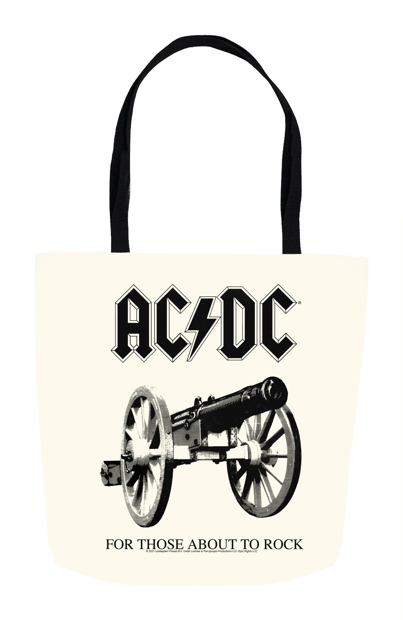 AC/DC Tote Bag | For Those About To Rock Cannon Black Image Bag ...