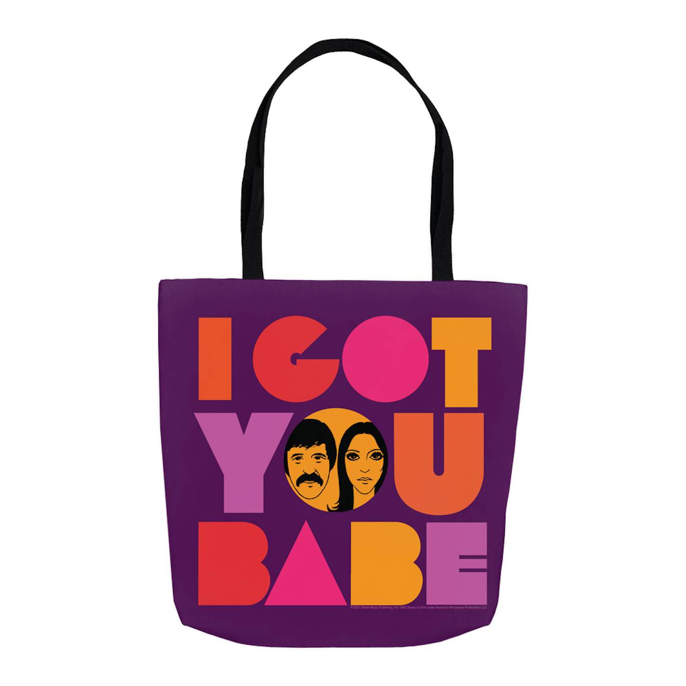 Sonny & Cher Tote Bag | I Got You Babe Bright Logo Image Sonny and Cher Bag (Merchbar Exclusive)