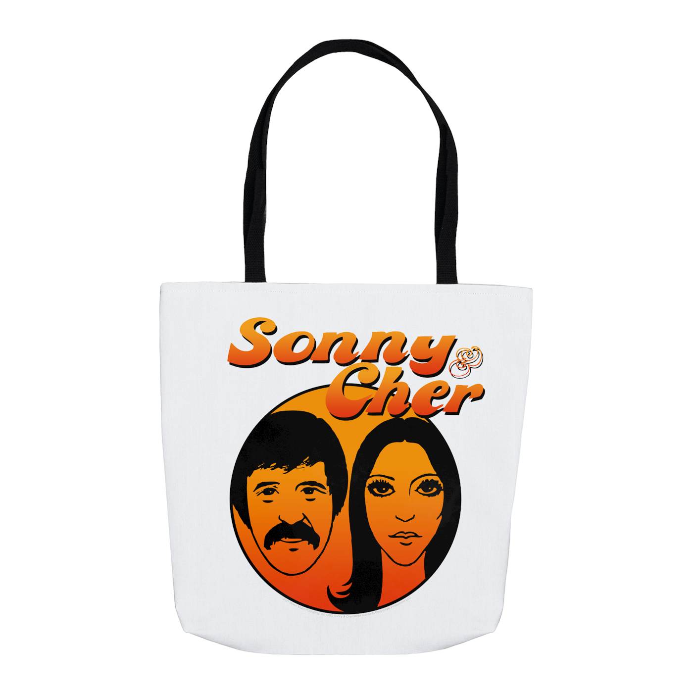 Sonny & Cher Tote Bag | Comedy Hour Illustration And Logo Ombre Sonny and Cher Bag (Merchbar Exclusive)